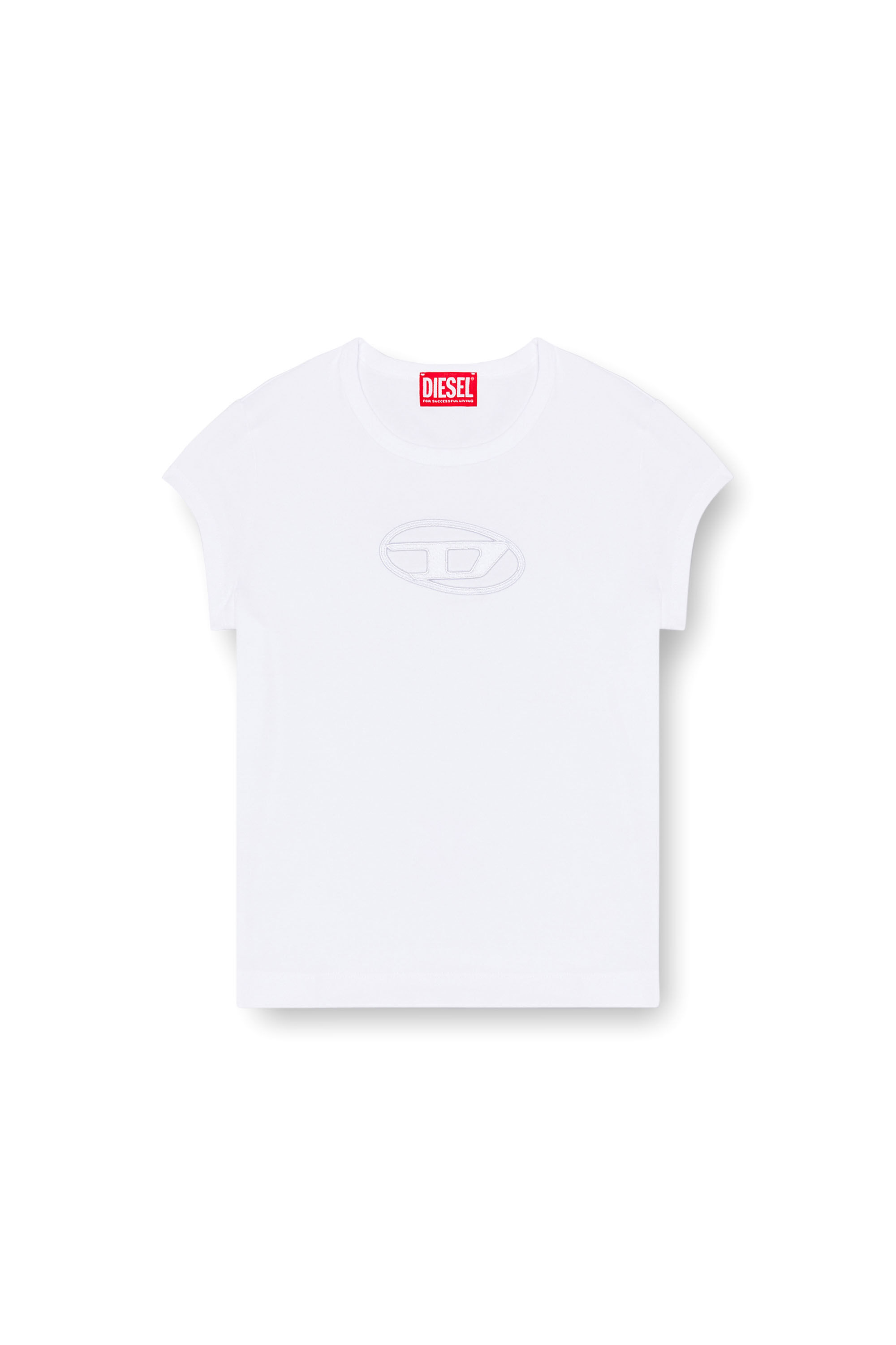 Diesel - T-ANGIE, Damen T-Shirt mit Cutout-Logo in Weiss - Image 2