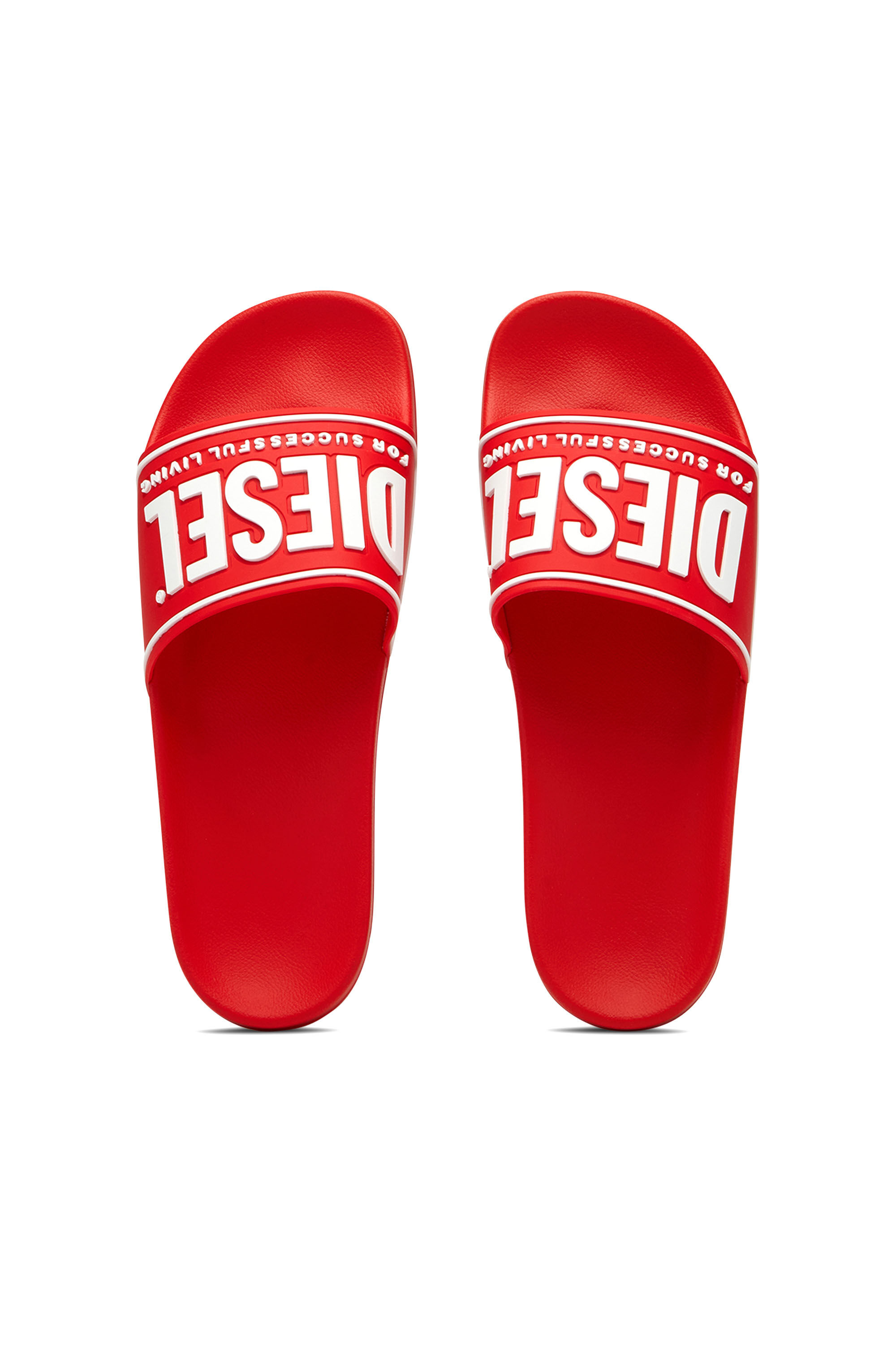 Diesel - SA-MAYEMI CC, Homme Sa-Mayemi-Claquettes de piscine avec logo 3D in Rouge - Image 4