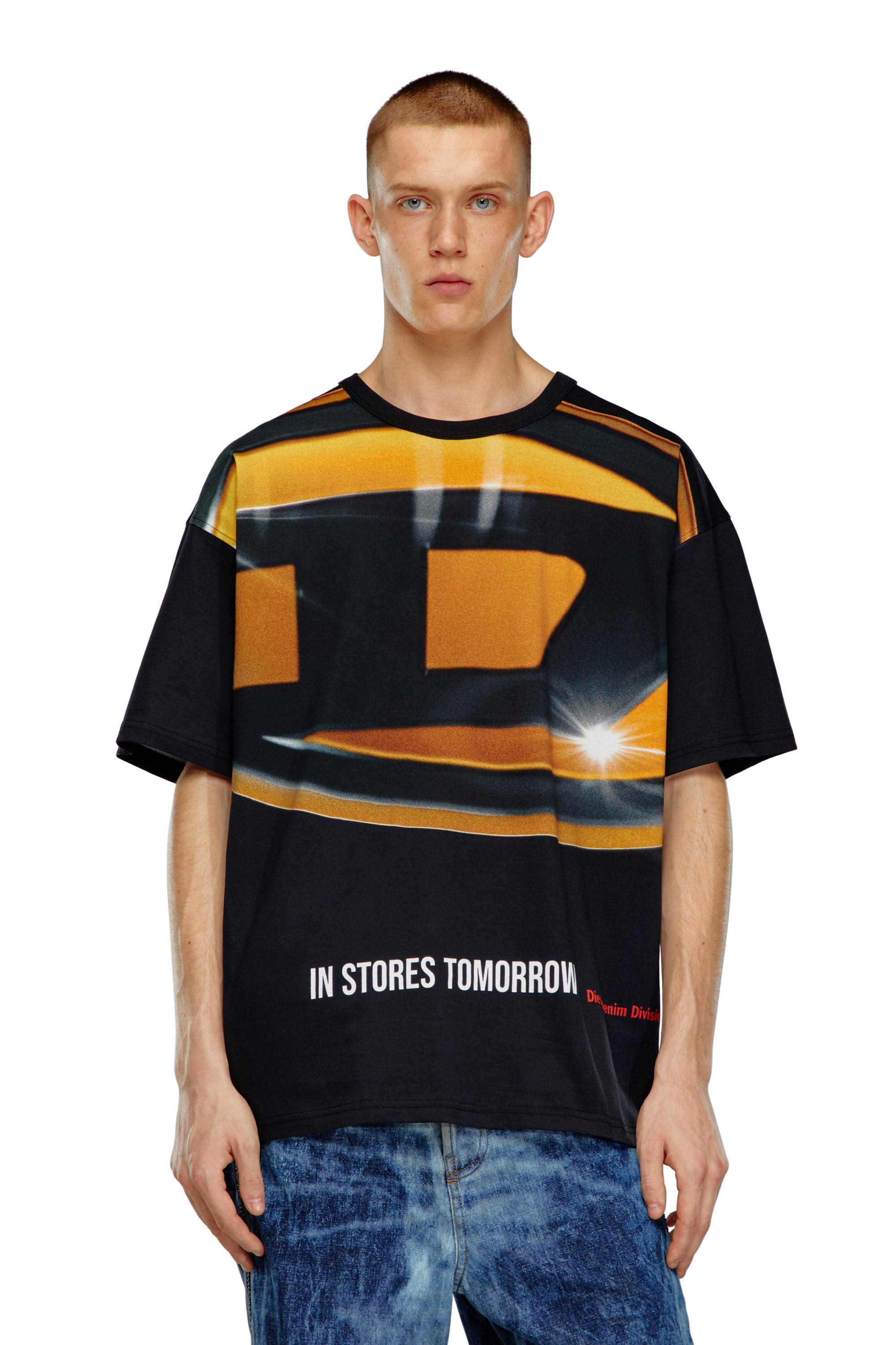 Diesel - T-BOXT-P1, Uomo T-shirt con stampa poster Oval D in Nero - Image 3