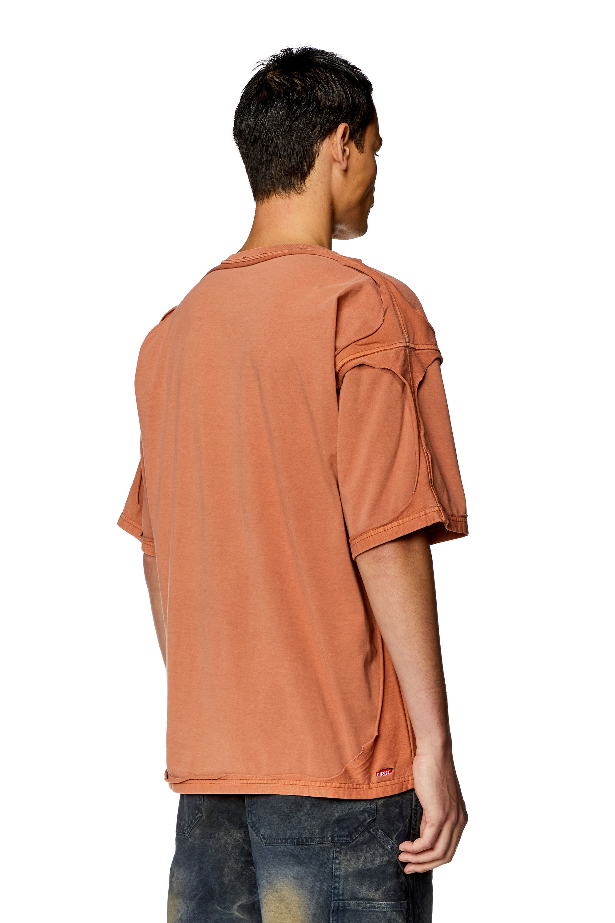 Diesel - T-BOXT-DBL, Homme T-shirt avec effet peel-off destroy in Orange - Image 4