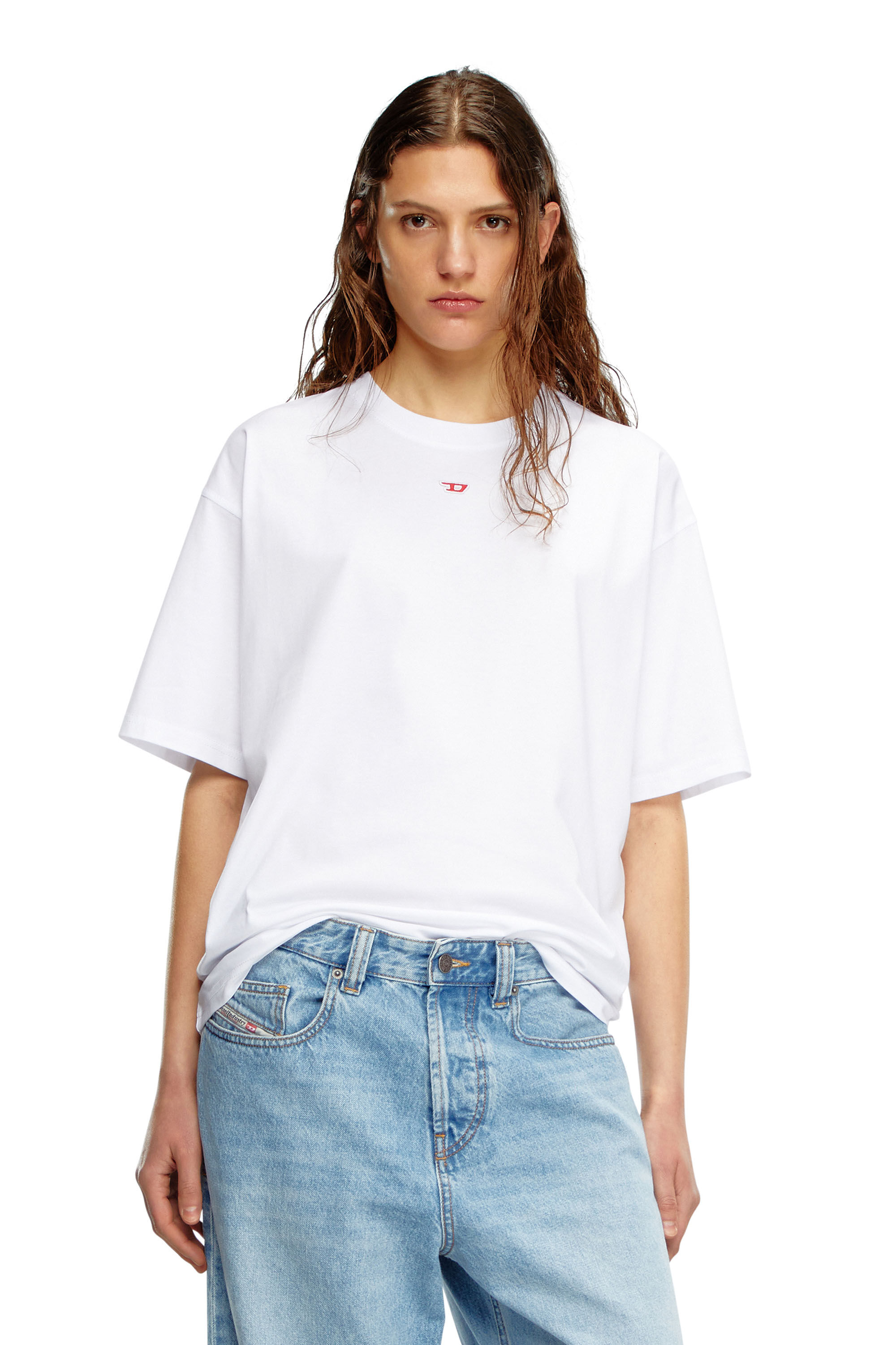 Diesel - T-BOXT-D, Unisex T-Shirt mit gesticktem D-Patch in Weiss - Image 5