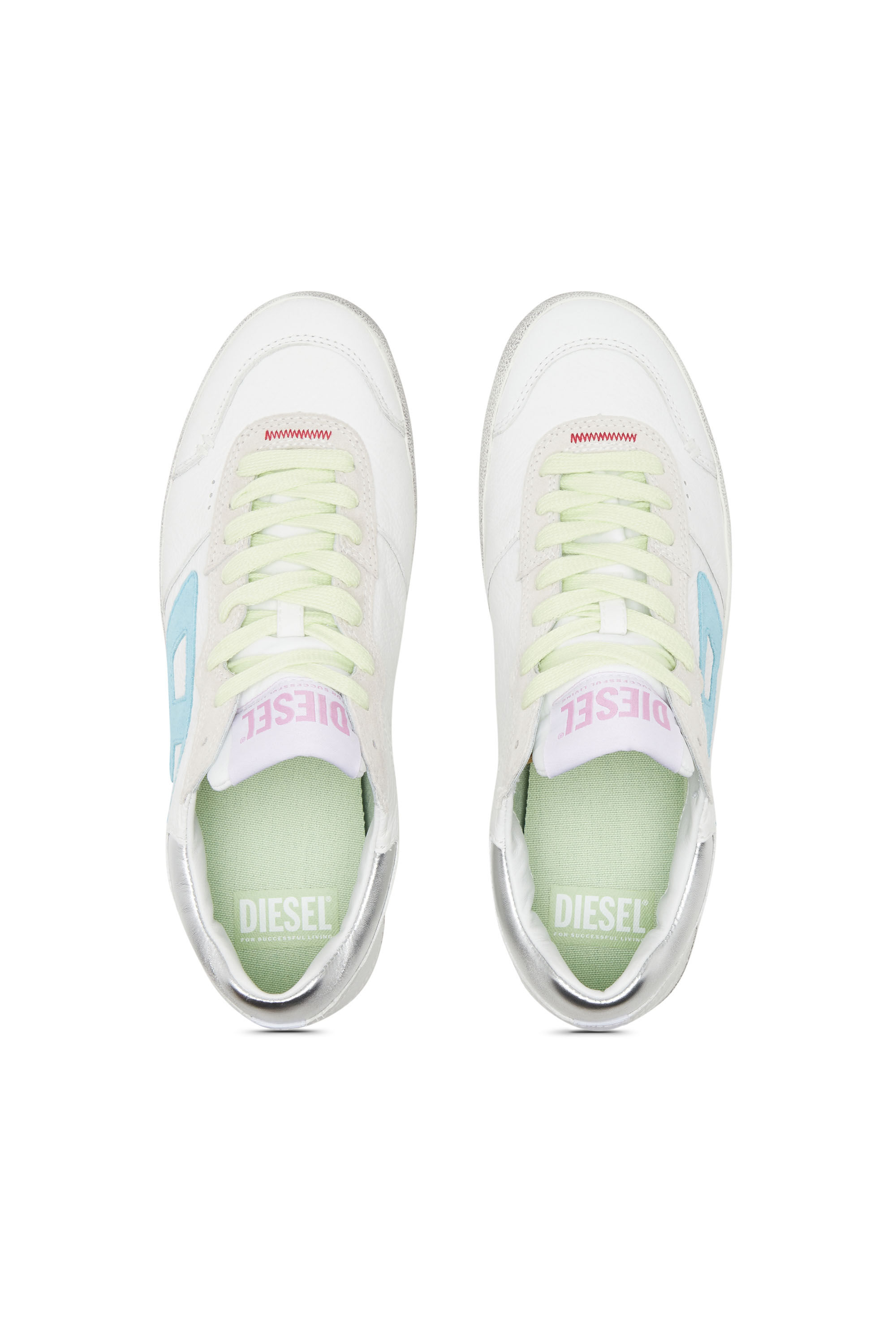 Diesel - S-LEROJI LOW W, Woman S-Leroji Low-Pastel leather and suede sneakers in Multicolor - Image 4