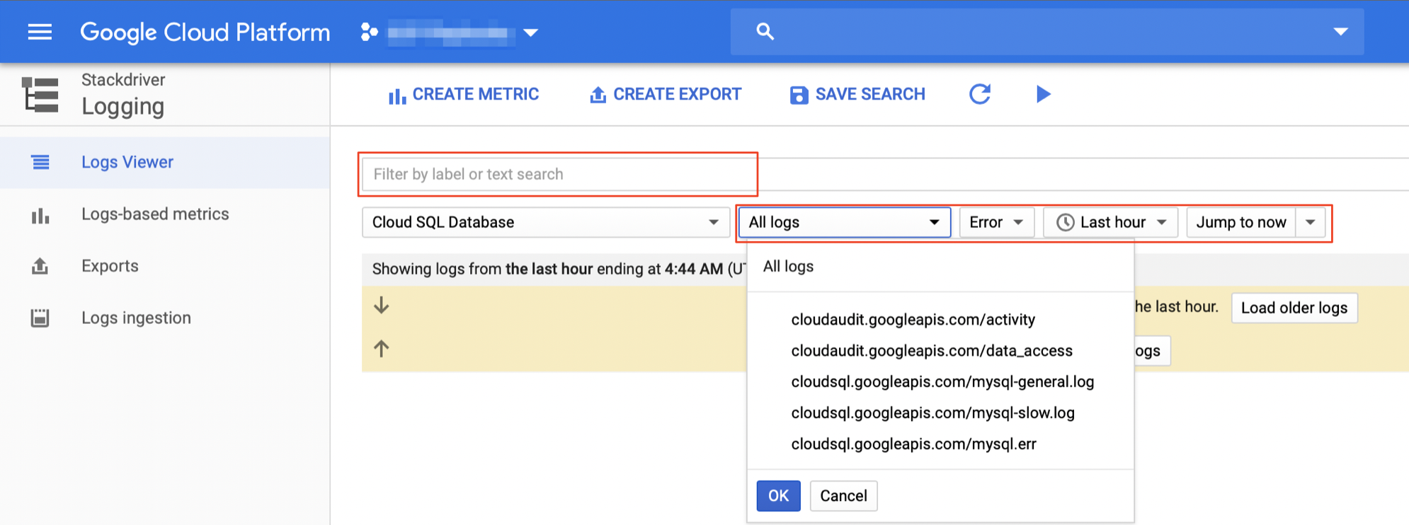 Cloud Logging でログを表示する