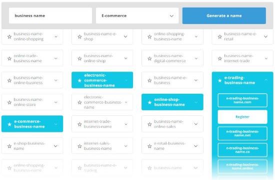 Business Name Generator choose a business name and secure it as a domain