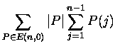 $\displaystyle \sum_{P \in E(n,0) } \vert P\vert \sum^{n-1}_{j = 1}P(j)$