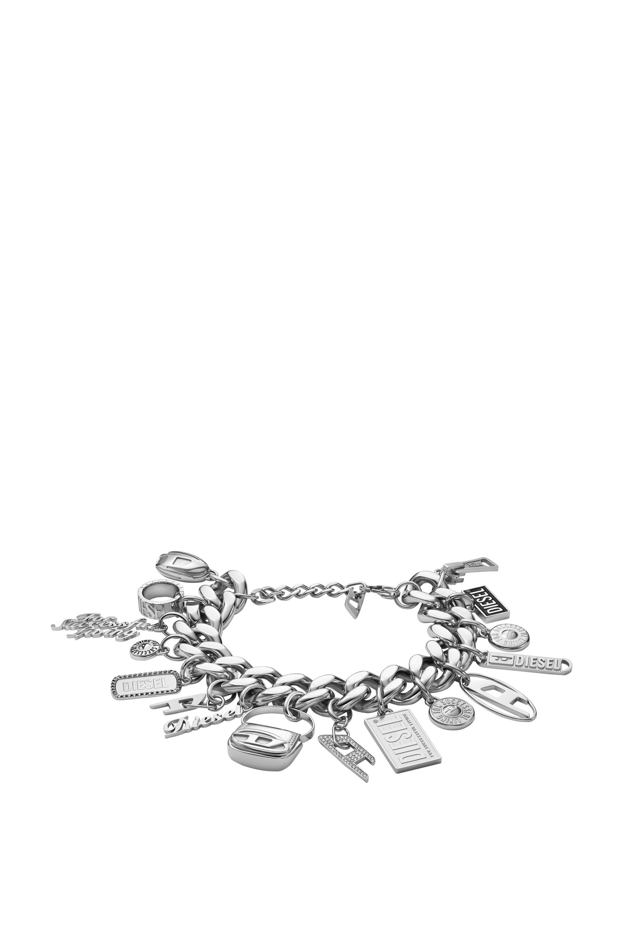 Diesel - DX1523 JEWEL, Unisex's Stainless steel charm chain bracelet in Silver - 1