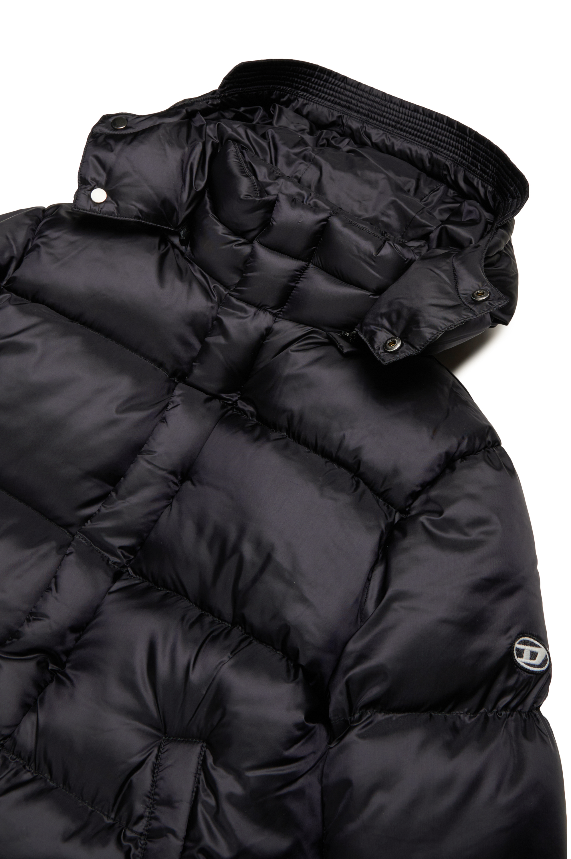 Diesel - JWROLFYSMON, Unisex Puffer jacket with Oval D patch in Black - Image 3