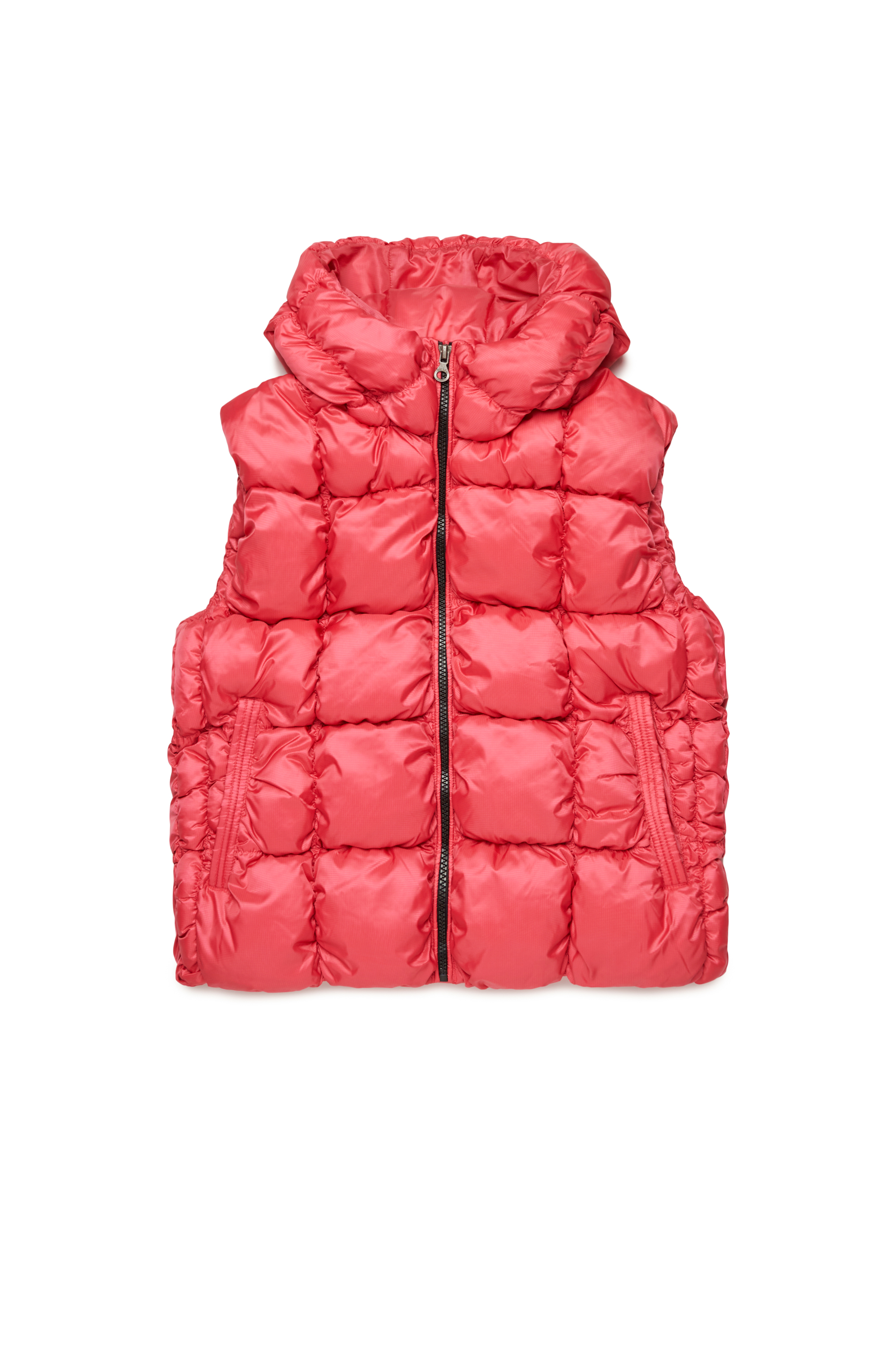 Diesel - JRAMBO, Unisex Puffer vest with checked quilting in Pink - Image 1
