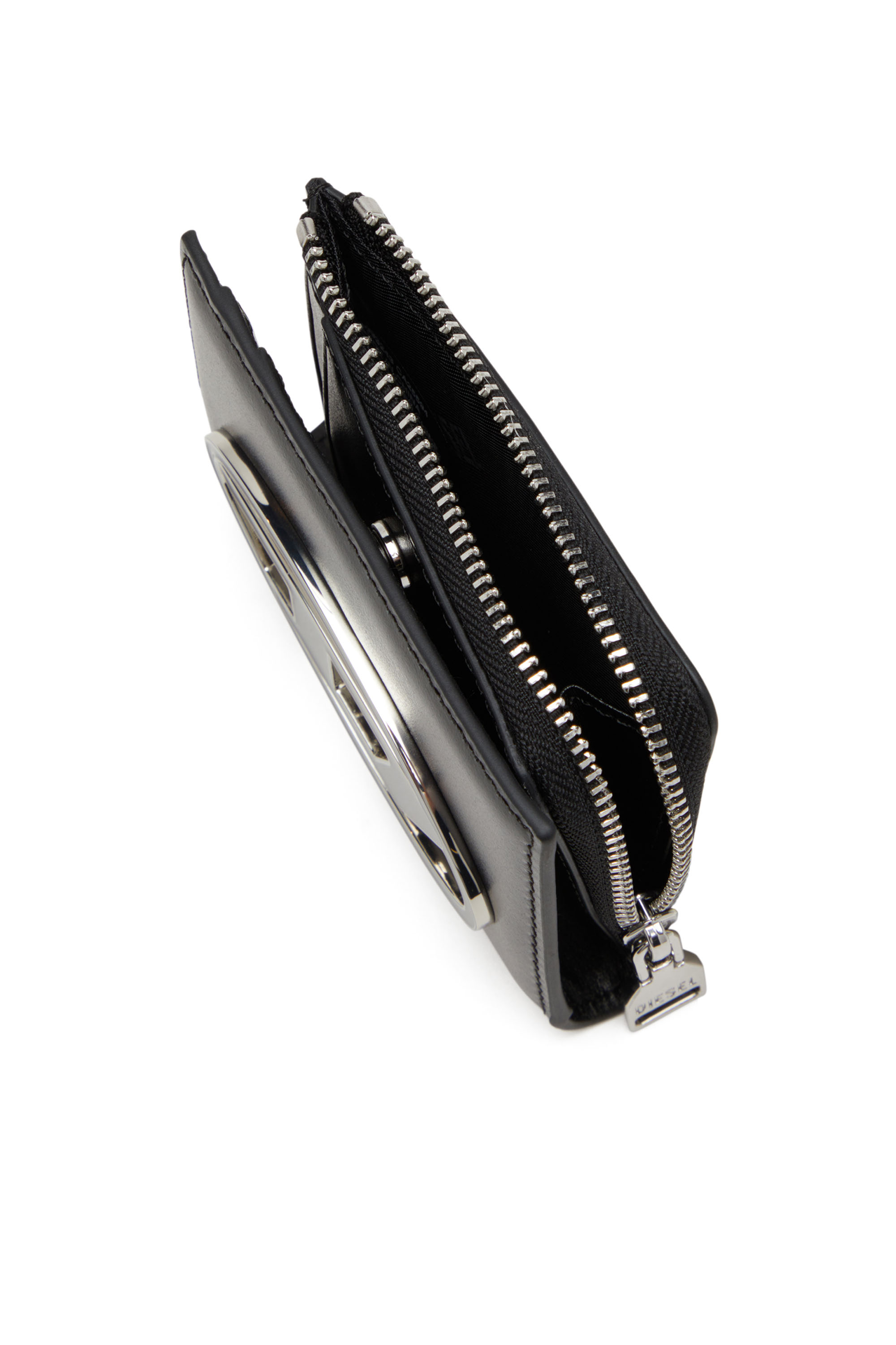 Diesel - 1DR CARD HOLDER ZIP L, Woman Bi-fold card holder in nappa leather in Black - Image 4