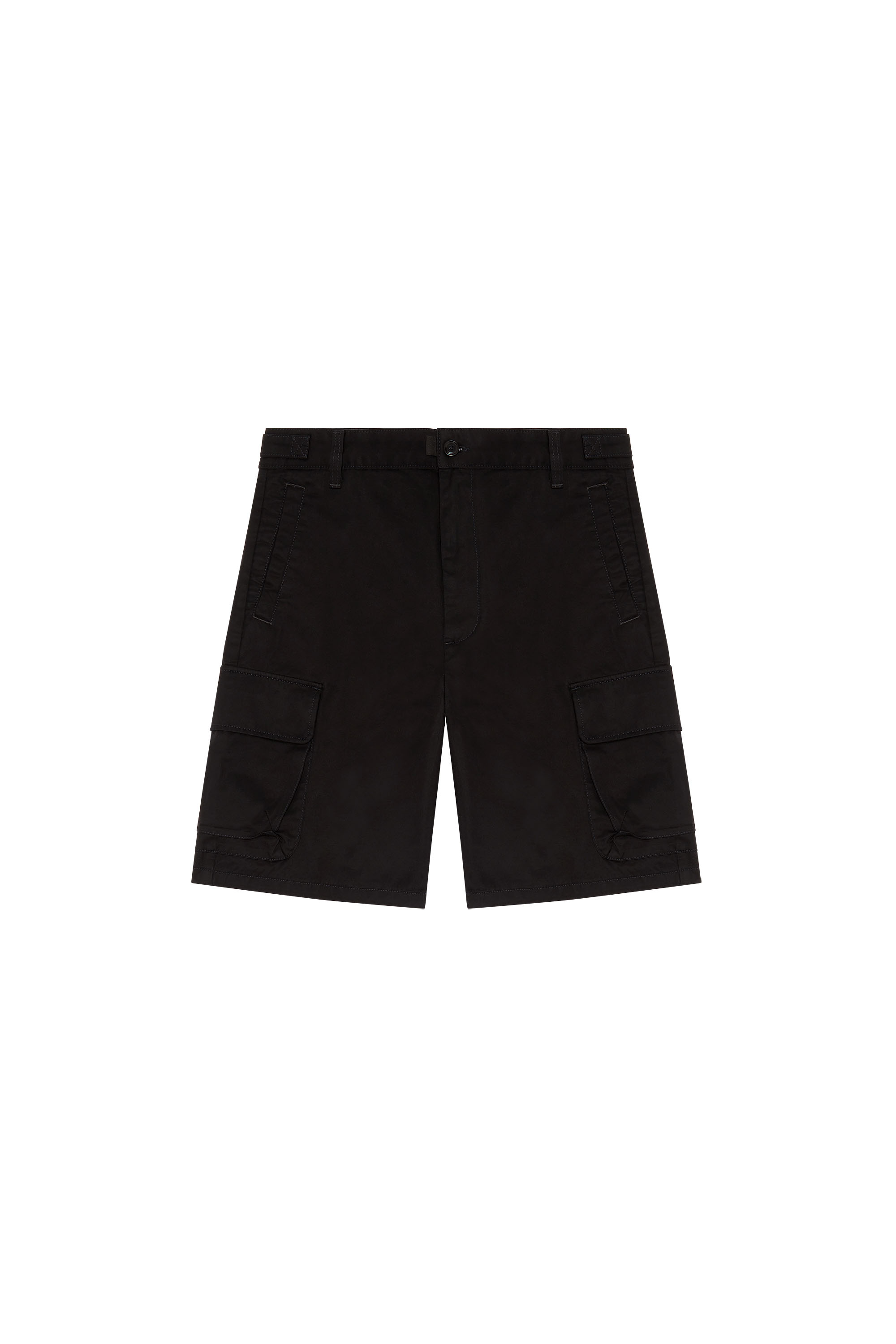 Diesel - P-ARGYM-SHORT, Man Twill cargo shorts in organic cotton in Black - Image 3