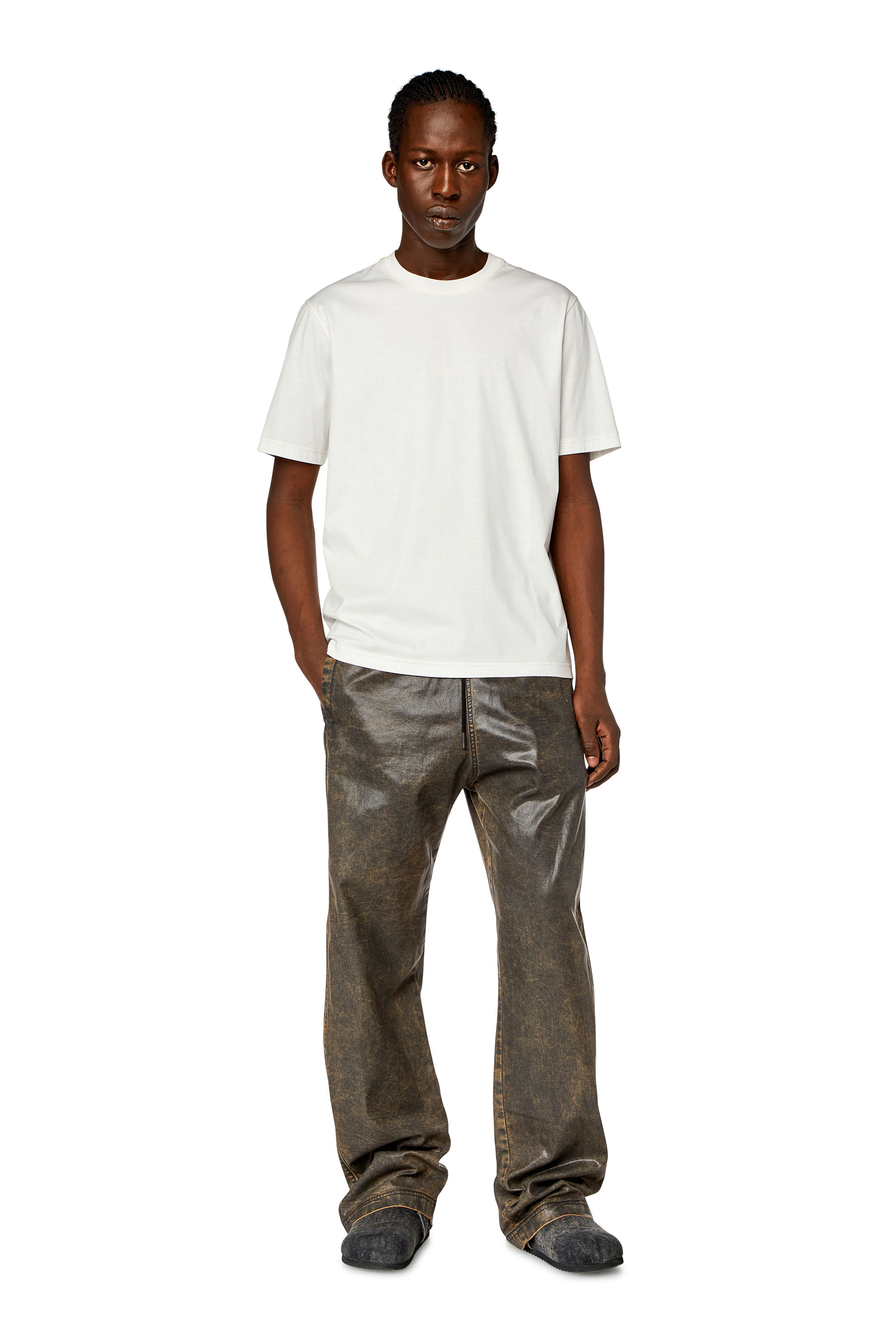 Diesel - T-MUST-SLITS-N2, Man T-shirt with Diesel Studio print in White - Image 2