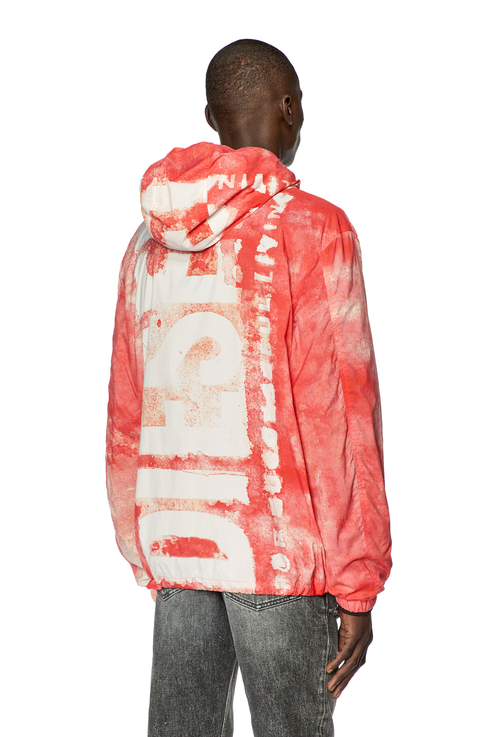 Diesel - J-WARRETT-LOGO-LOGO, Man Watercolour-effect windbreaker with logo in Multicolor - Image 4