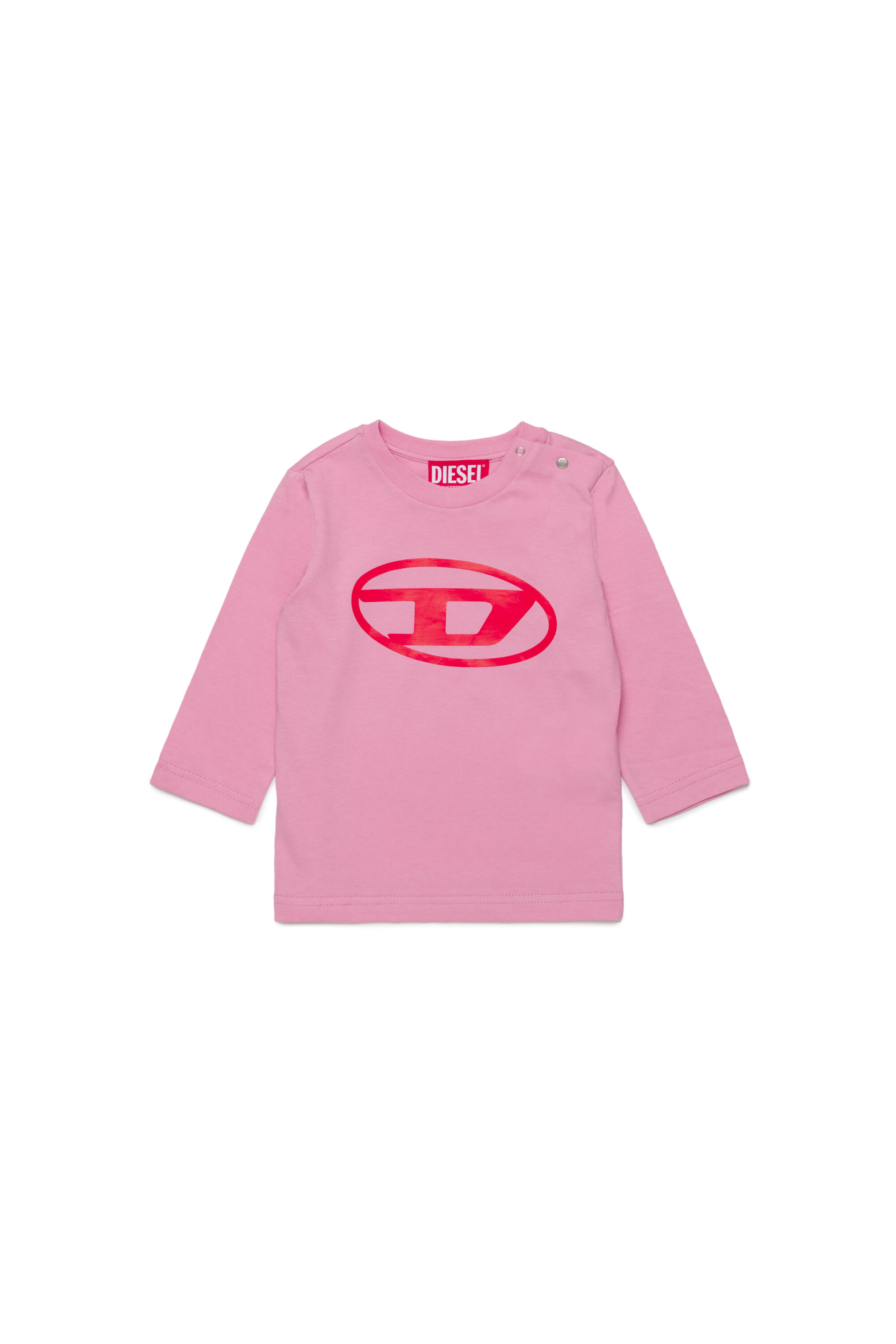 Diesel - TCERBLSB, Unisex's Long sleeve T-shirt with Oval D in Pink - 1