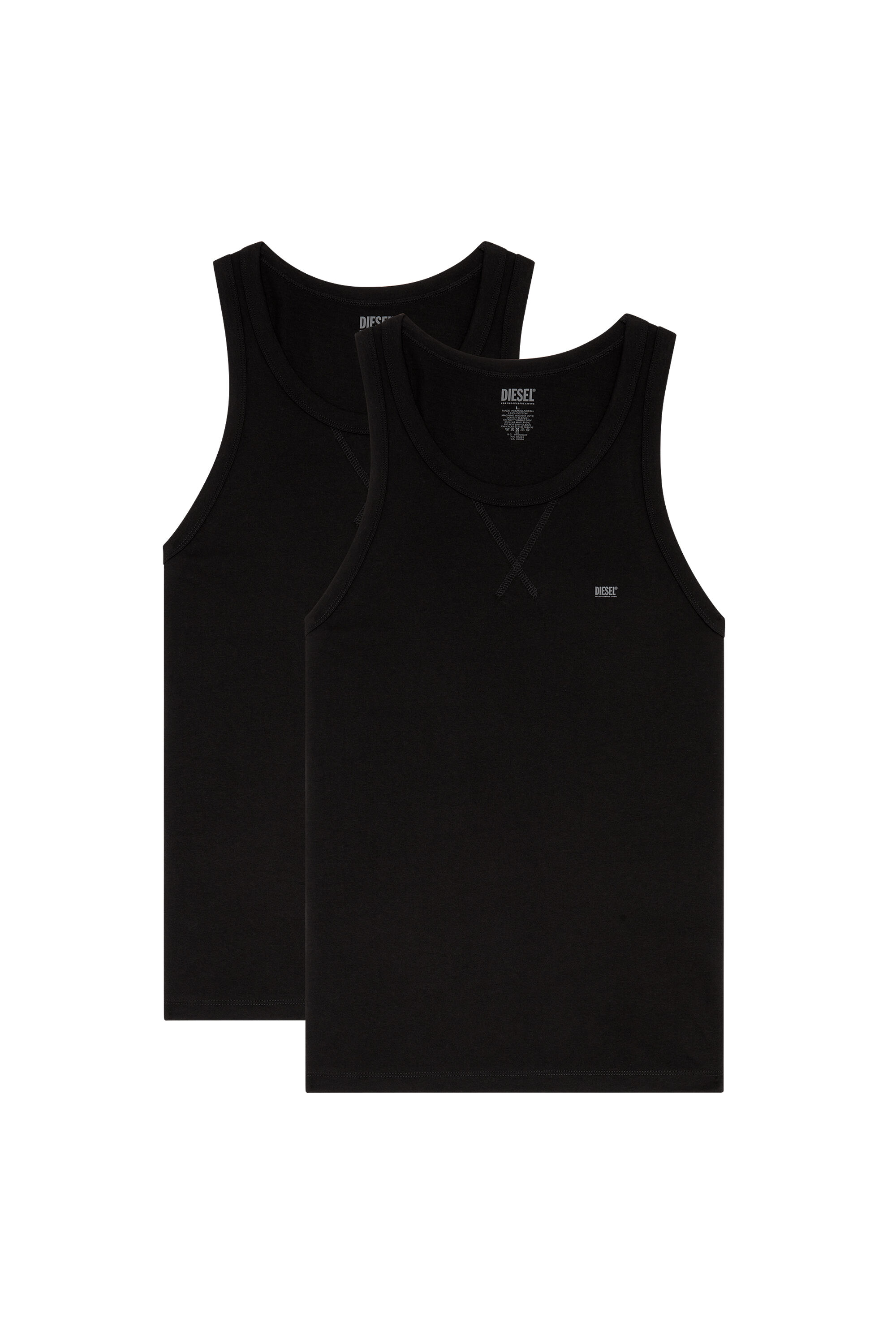 Diesel - UMTK-WALTYTWOPACK, Man Two-pack of cotton tank tops in Black - Image 2