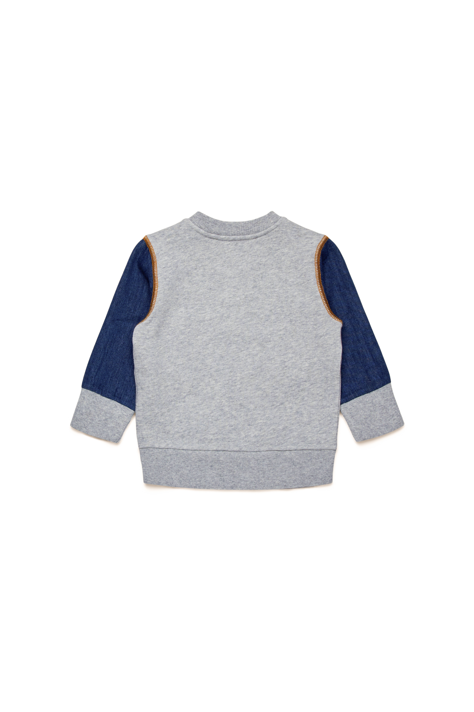 Diesel - SNOAHB, Unisex Sweatshirt mit Denim-Ärmeln in Grau/Blau - 2