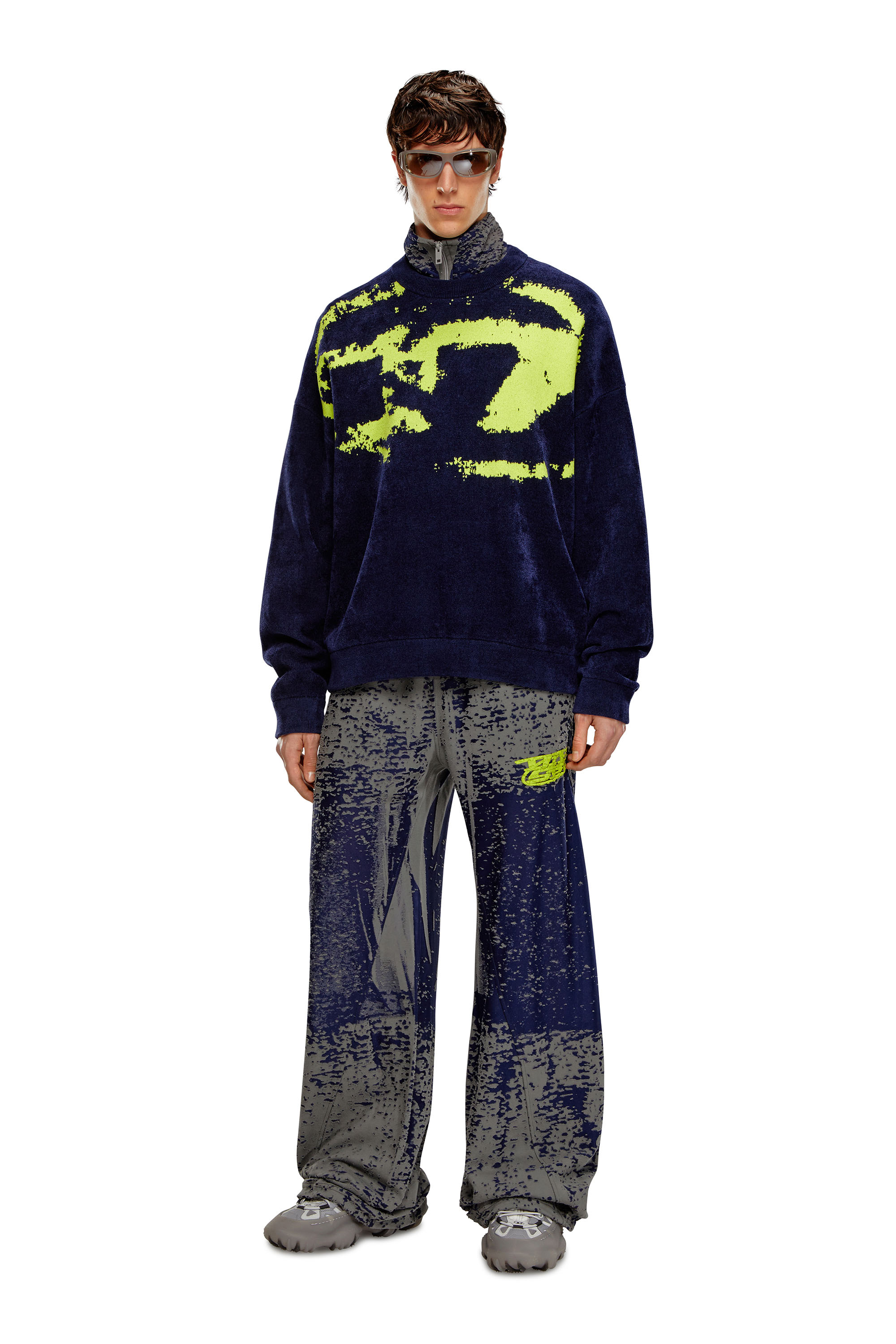 Diesel - P-SOLEO-POCK, Herren Burnout-Sweathose mit Schaum-Print-Logo in Blau - Image 2