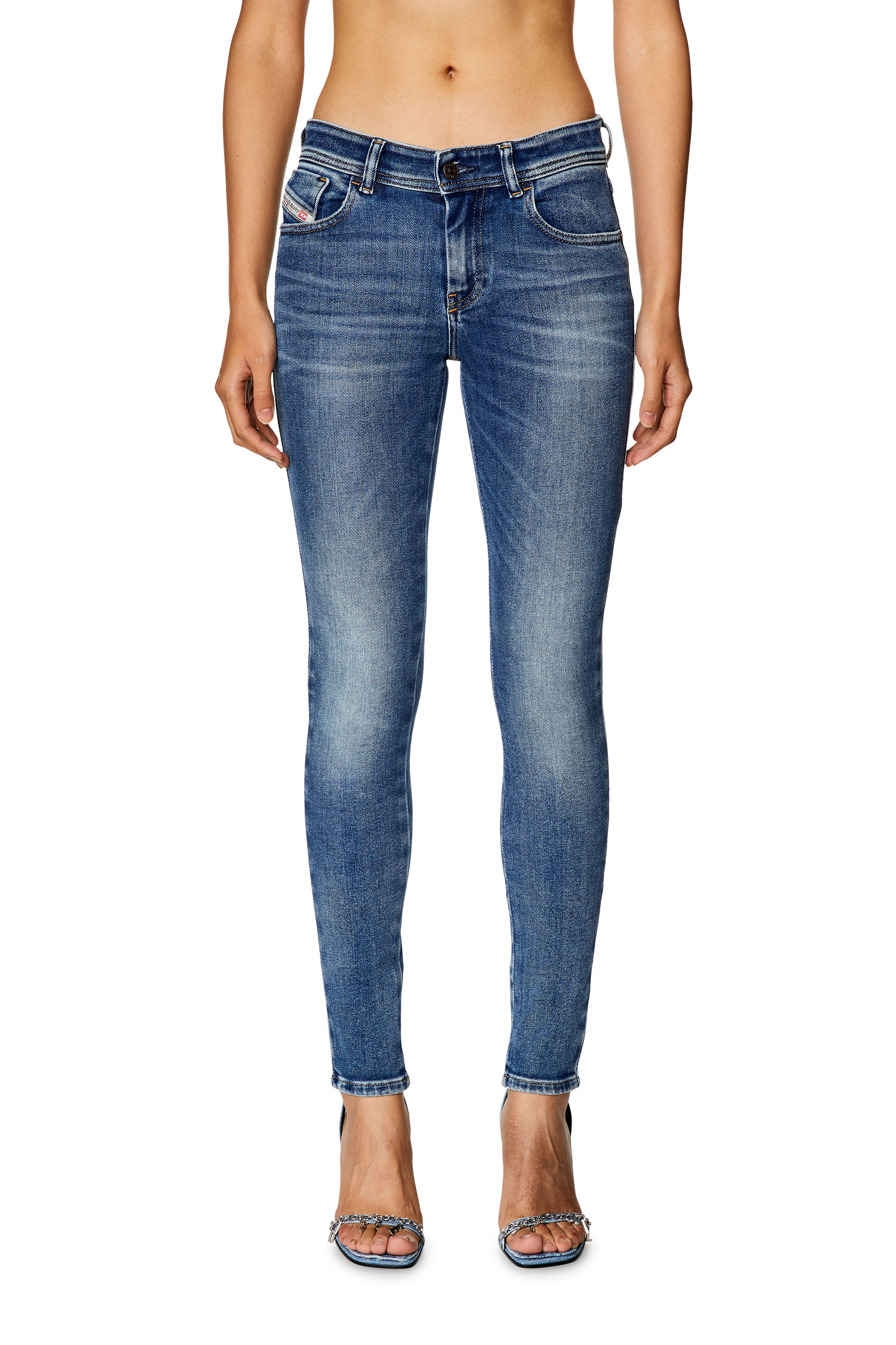 Diesel - Damen Super skinny Jeans 2017 Slandy 09H90, Mittelblau - Image 1