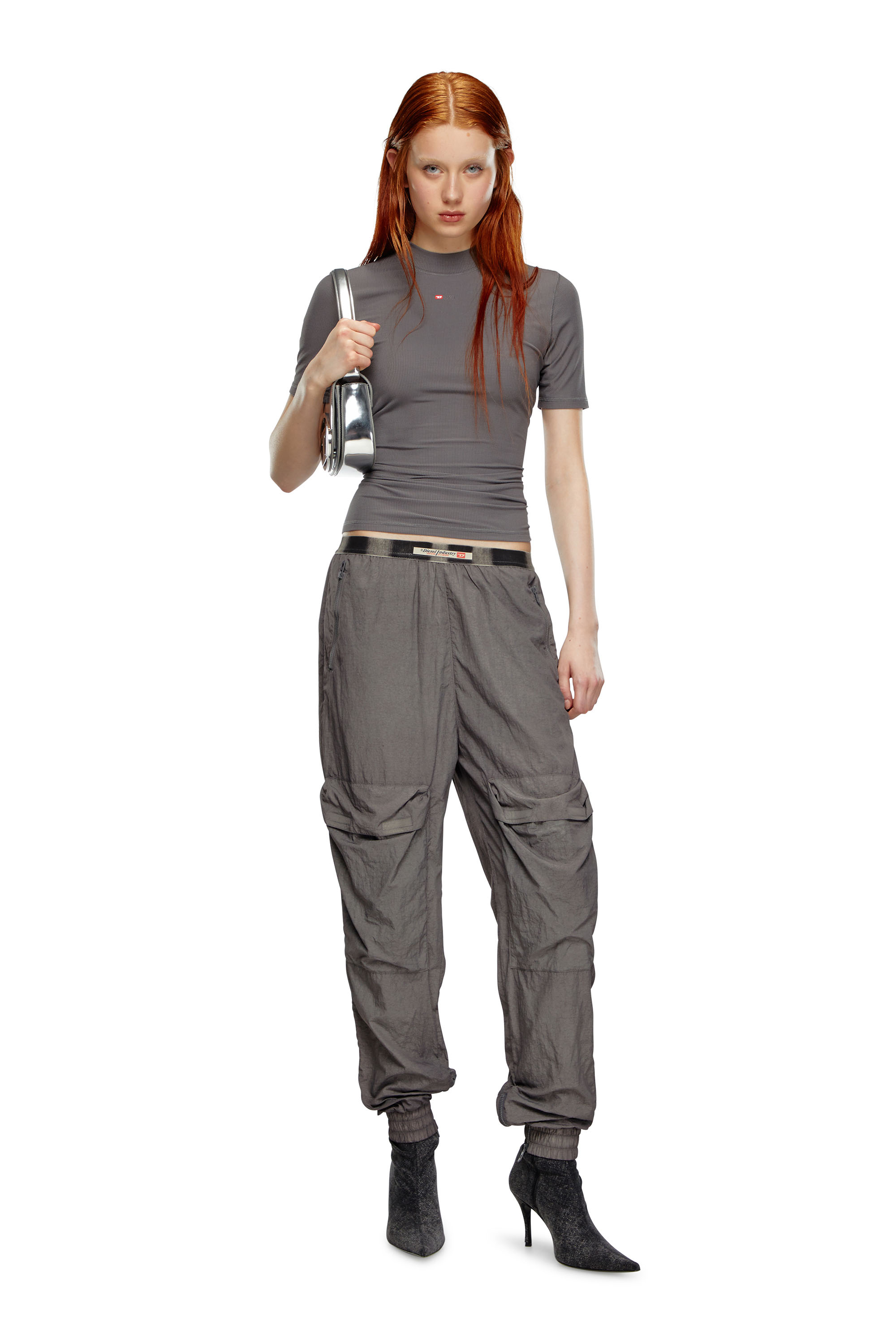 Diesel - P-ARADISE, Damen Cargohose aus verblasstem Nylon in Grau - 2