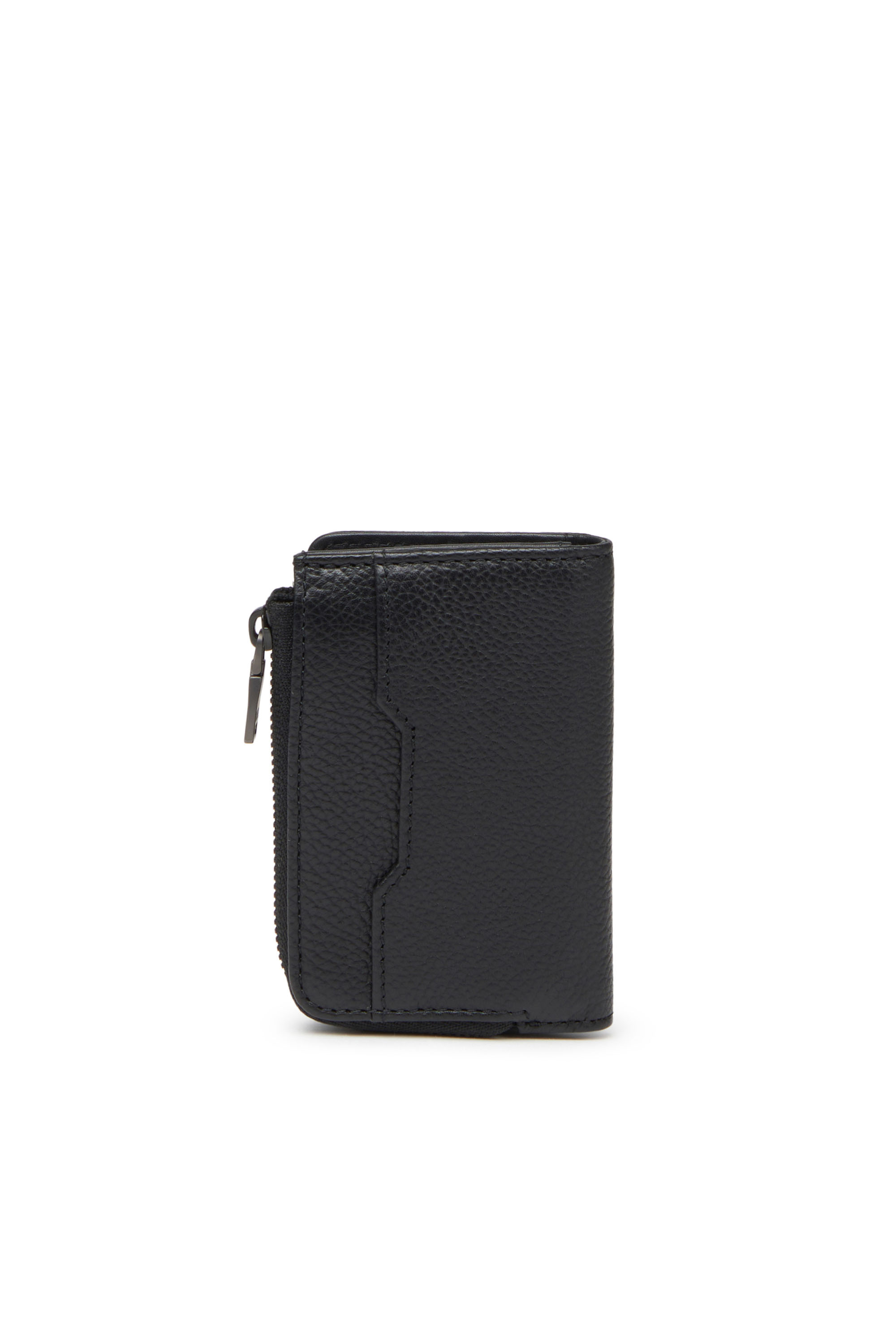 Diesel - L-ZIP KEY, Man Key case in grained leather in Black - Image 2