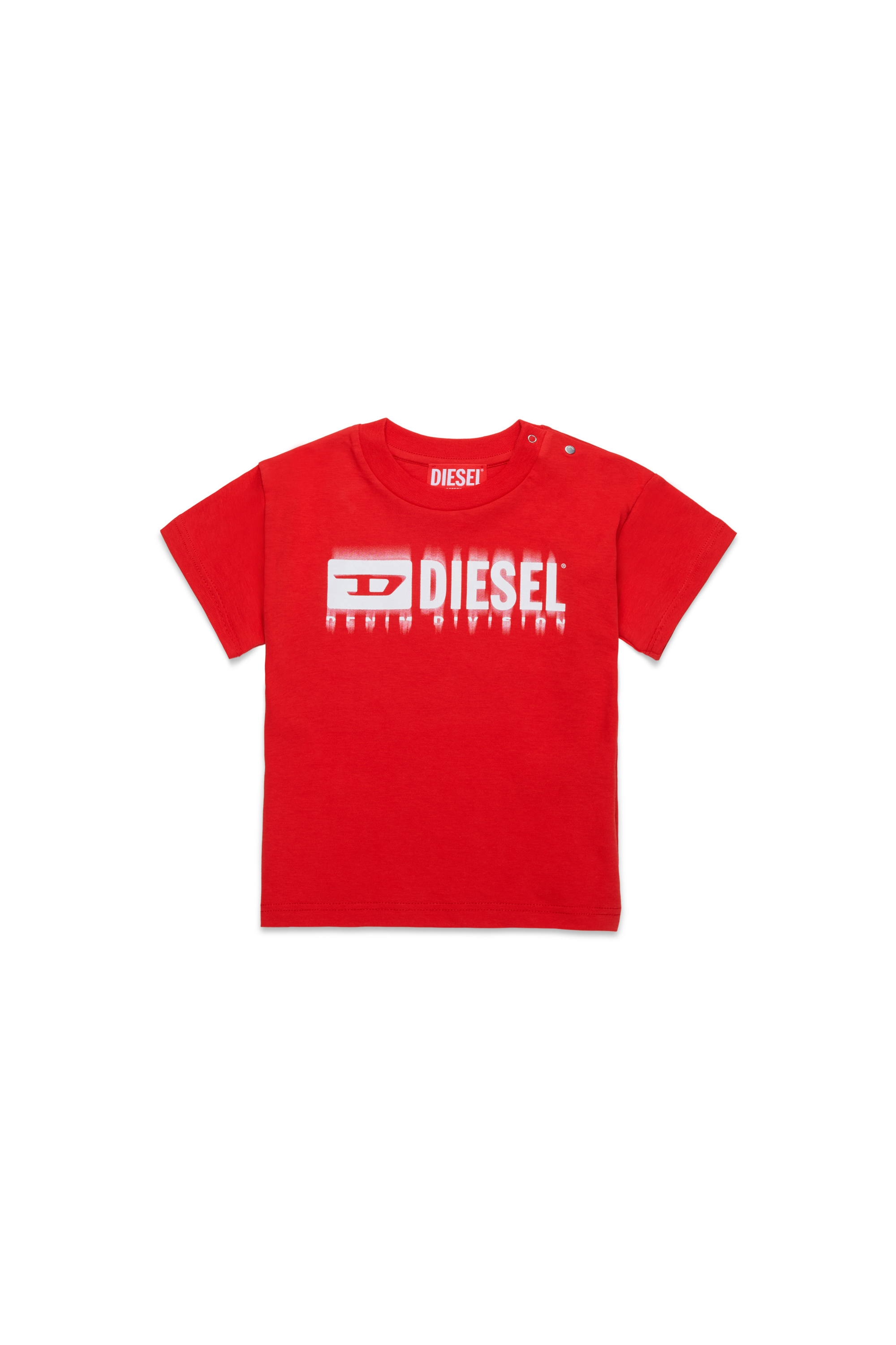 Diesel - TDIEGORL6MAB, Unisex T-Shirt mit verschmiertem Logo in Rot - 1