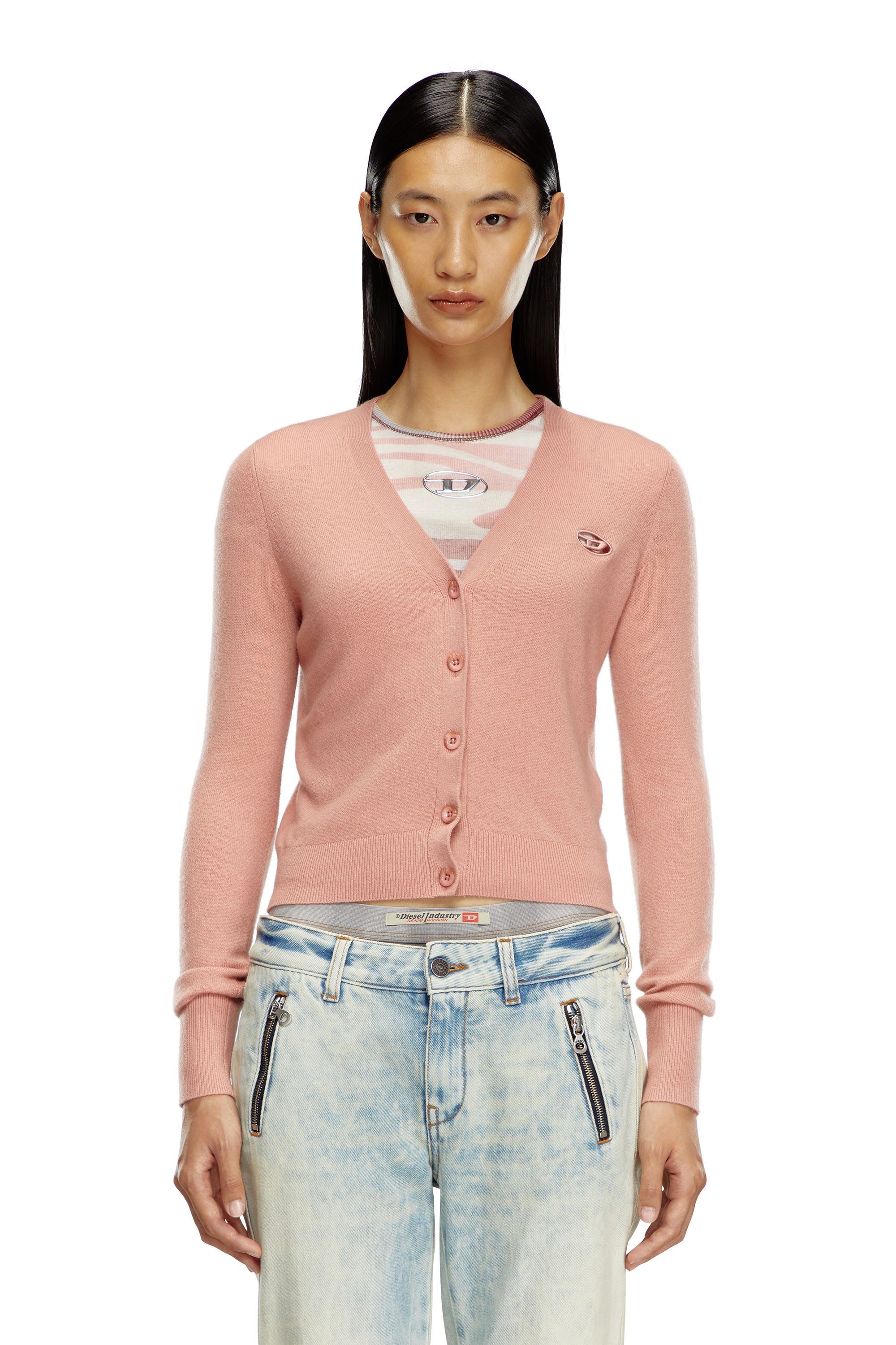 Diesel - M-ARTE, Damen Cardigan aus Wolle und Kaschmir in Rosa - 6