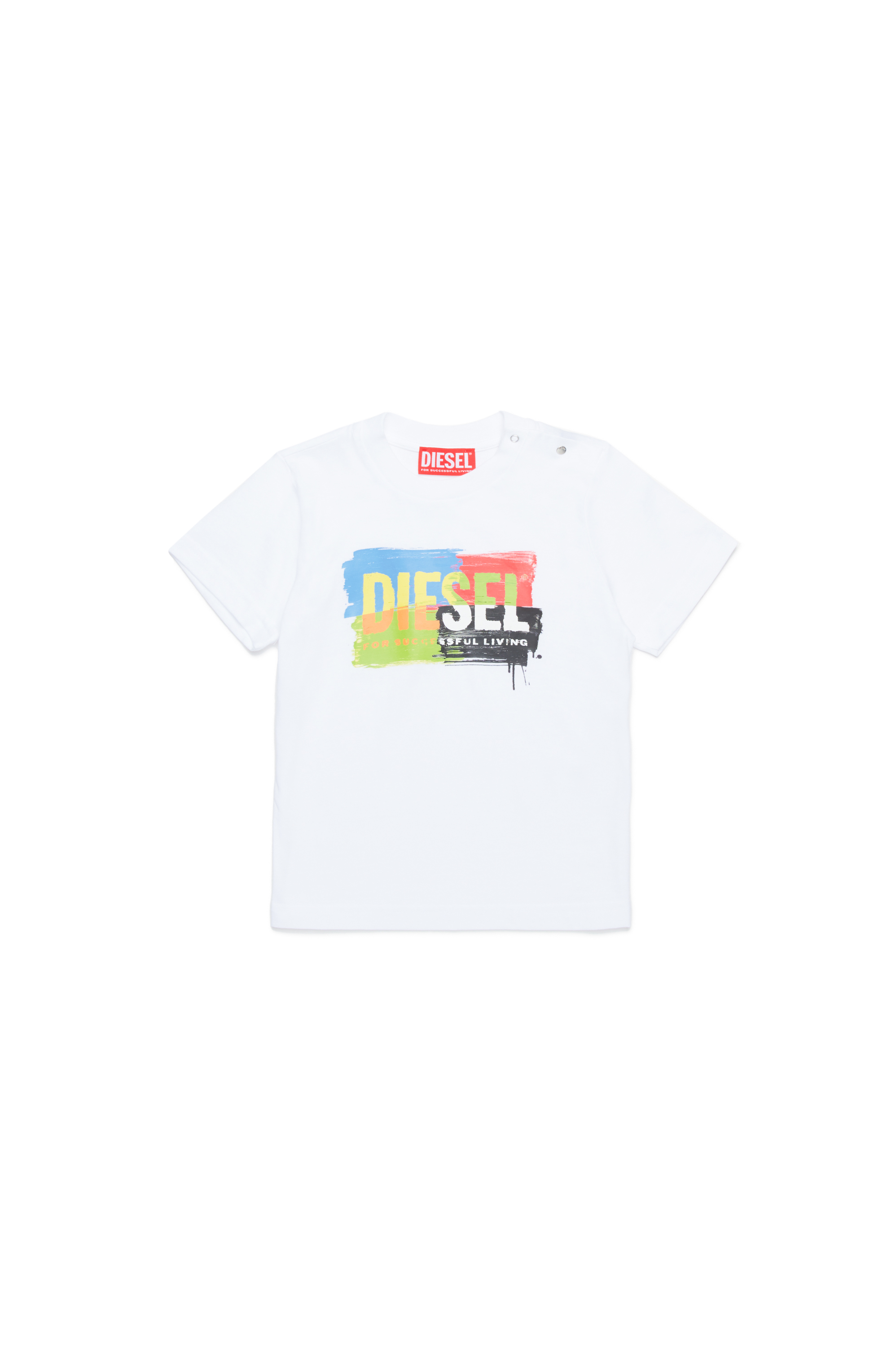 Diesel - TKANDB, Unisex T-shirt with painted-effect logo in White - Image 1