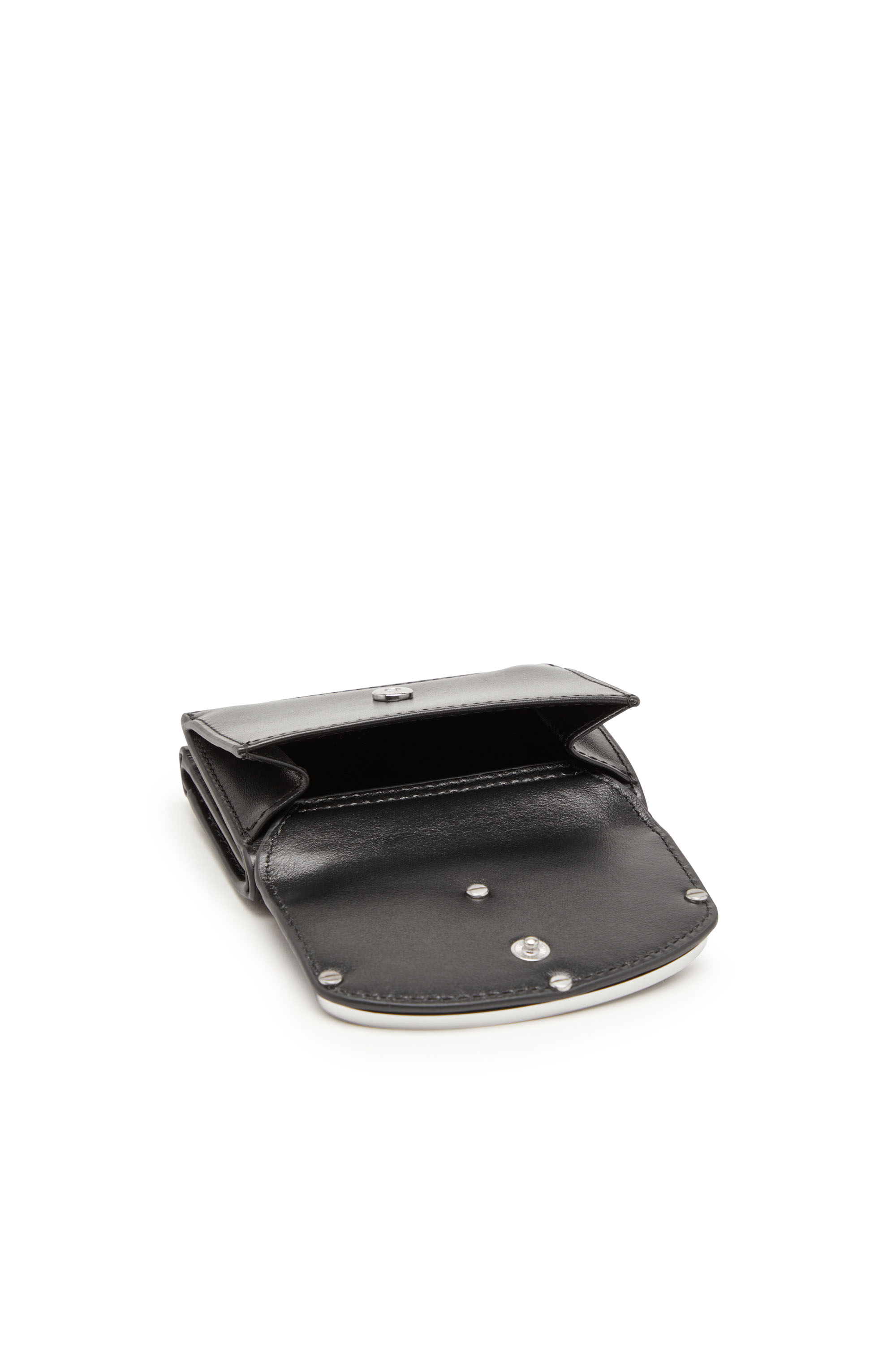 Diesel - 1DR TRI FOLD COIN XS II, Damen Dreifach-Faltportemonnaie aus Leder in Schwarz - Image 4