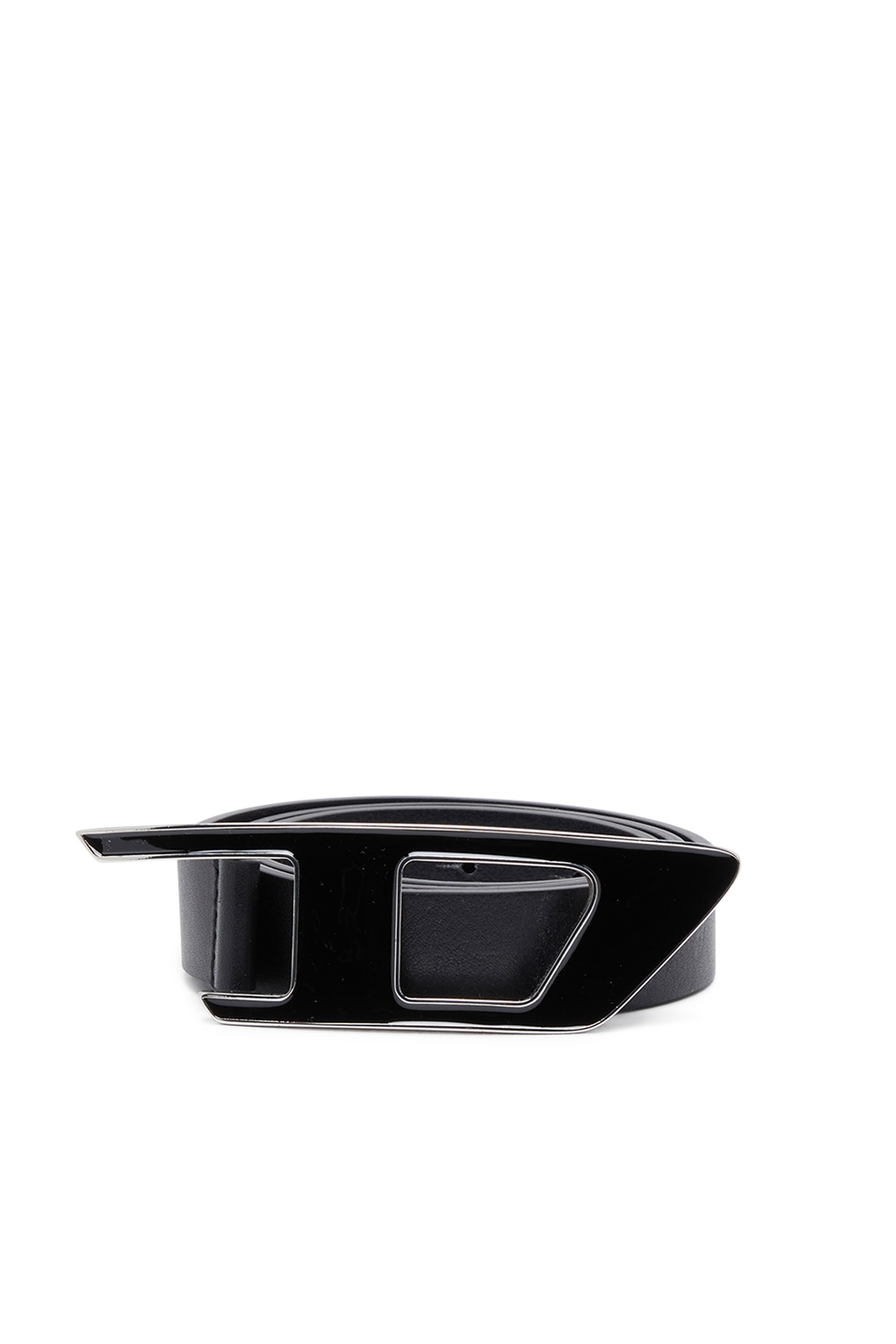 Diesel - B-DLOGO II, Damen Gürtel aus Leder mit D-Schließe aus Emaille in Schwarz - Image 1