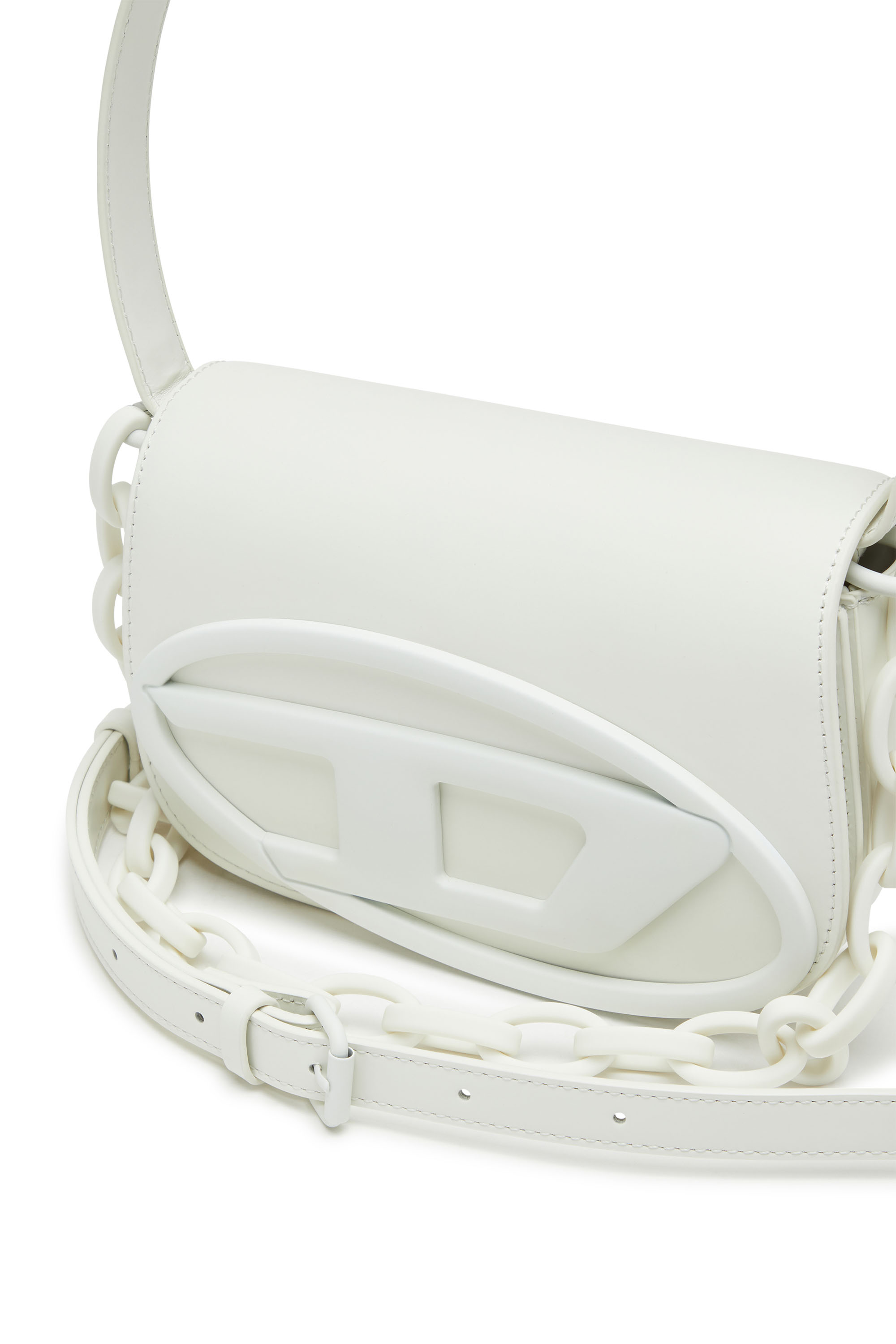 Diesel - 1DR, Woman 1DR-Iconic shoulder bag in matte leather in White - Image 6