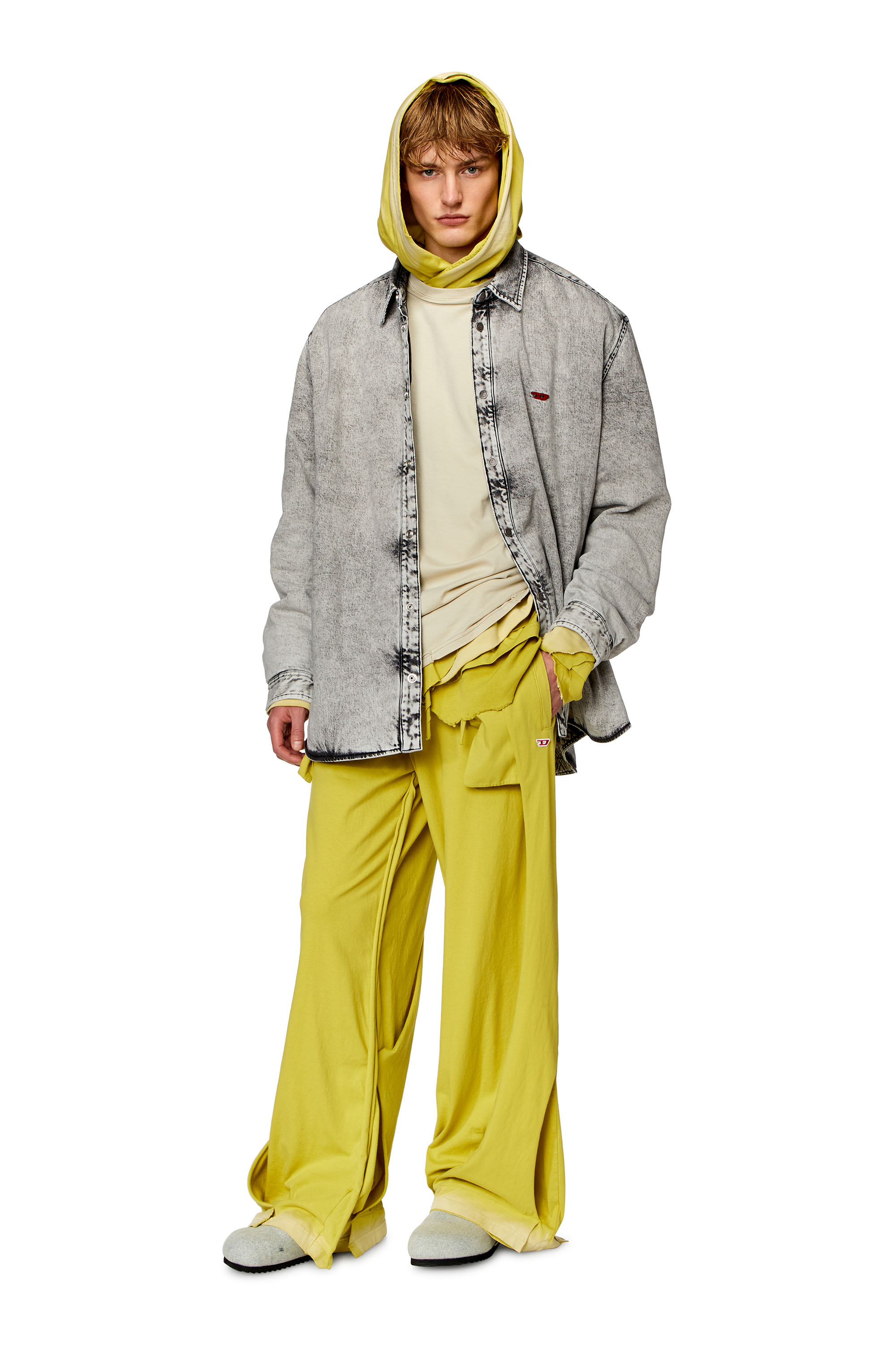 Diesel - P-TOPAHOOP-N1, Man Sweatpants with destroyed peel-off effect in Yellow - Image 2