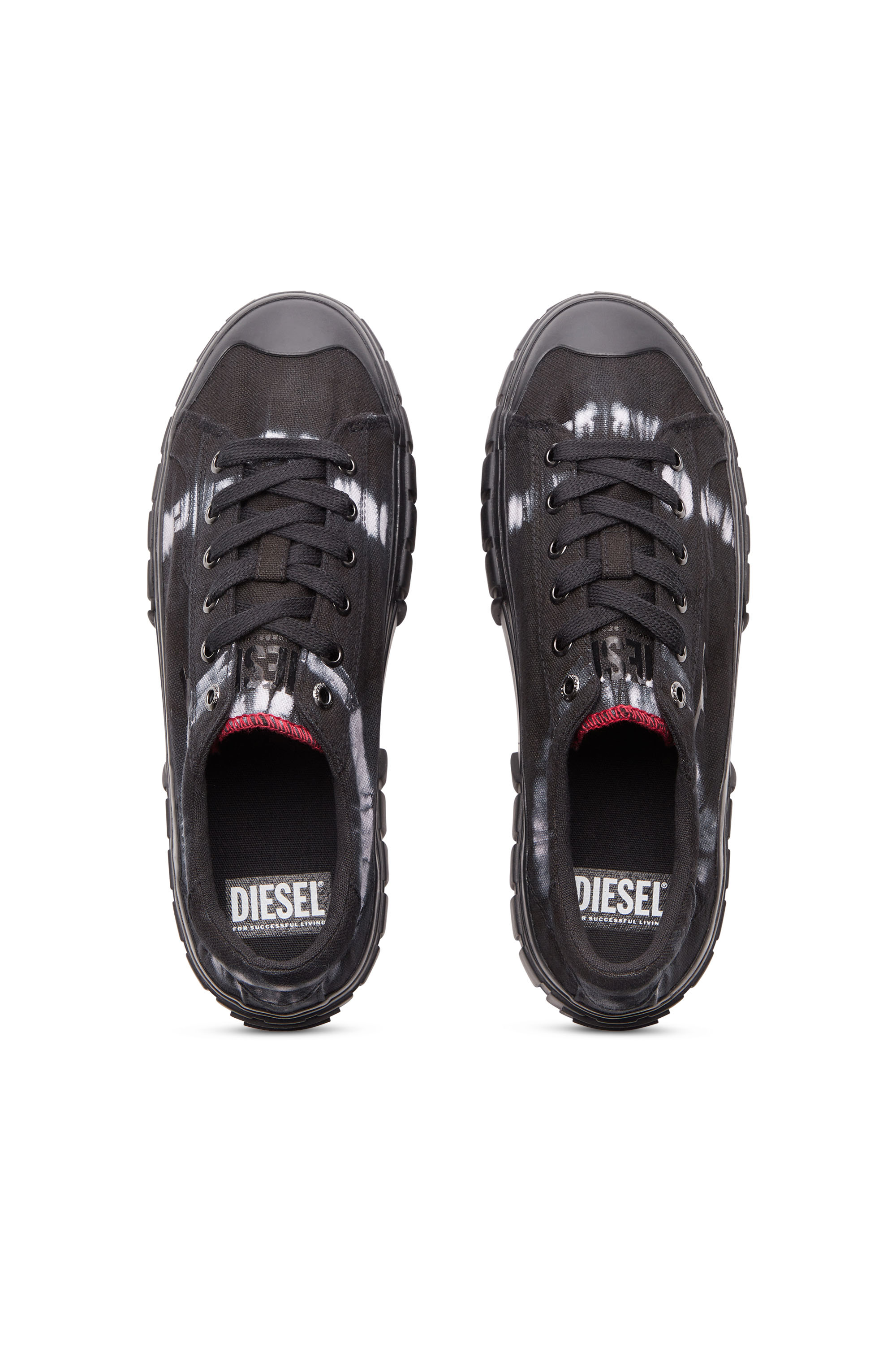 Diesel - S-HANAMI LOW W, Damen S-Hanami Low-Plattform-Sneakers aus Batik-Canvas in Schwarz - Image 5