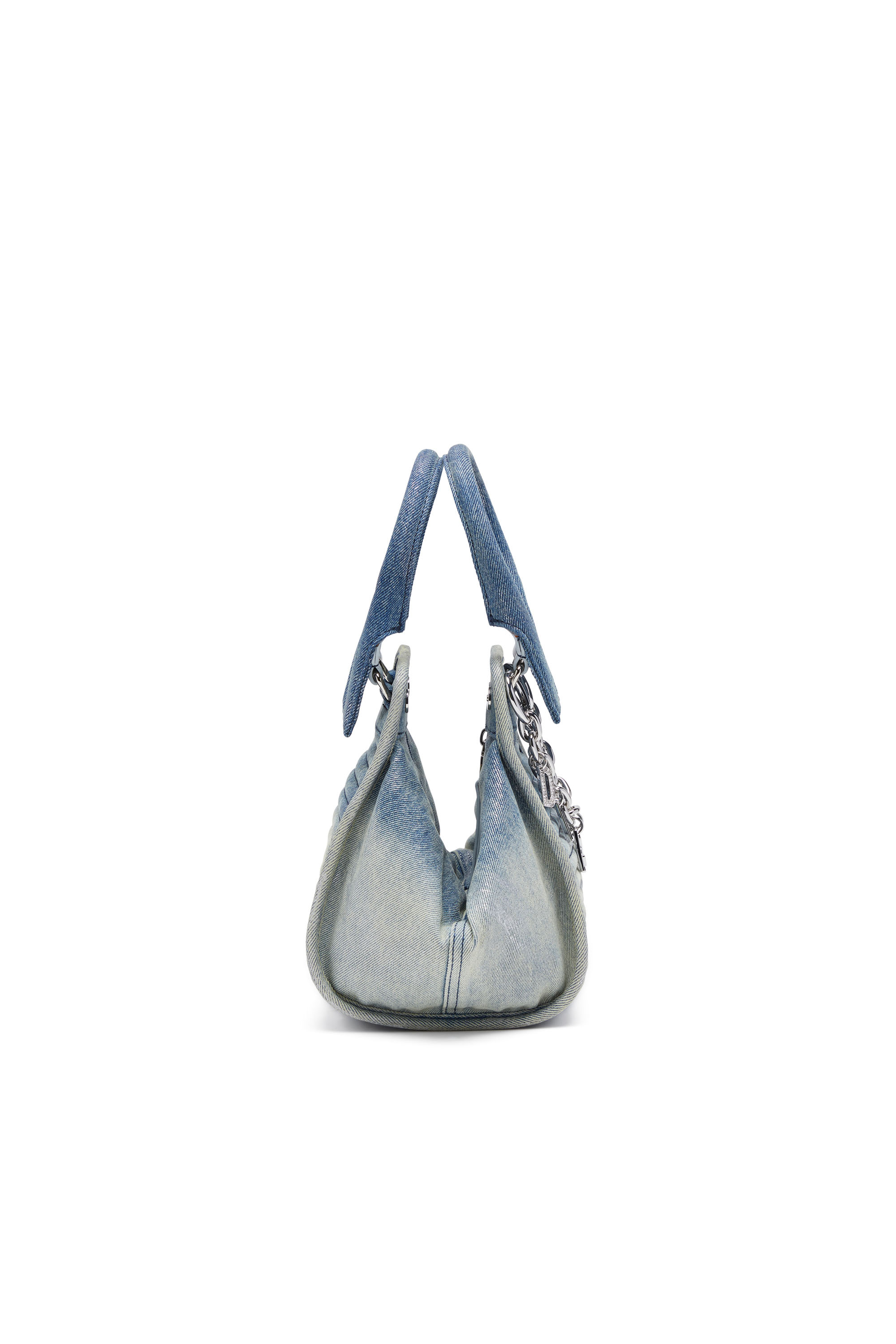 Diesel - D-VINA-XS, Damen D-Vina-Xs-Handtasche aus reflektierendem, solarisiertem Denim in Blau - Image 3
