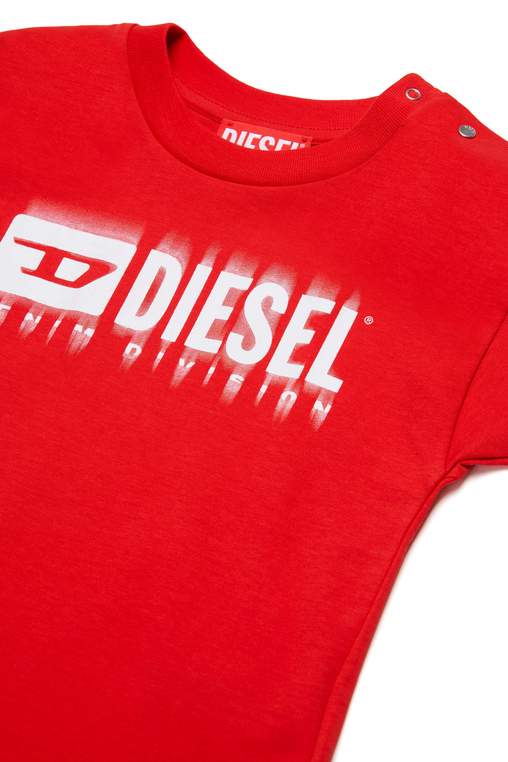 Diesel - TDIEGORL6MAB, Unisex T-Shirt mit verschmiertem Logo in Rot - 3