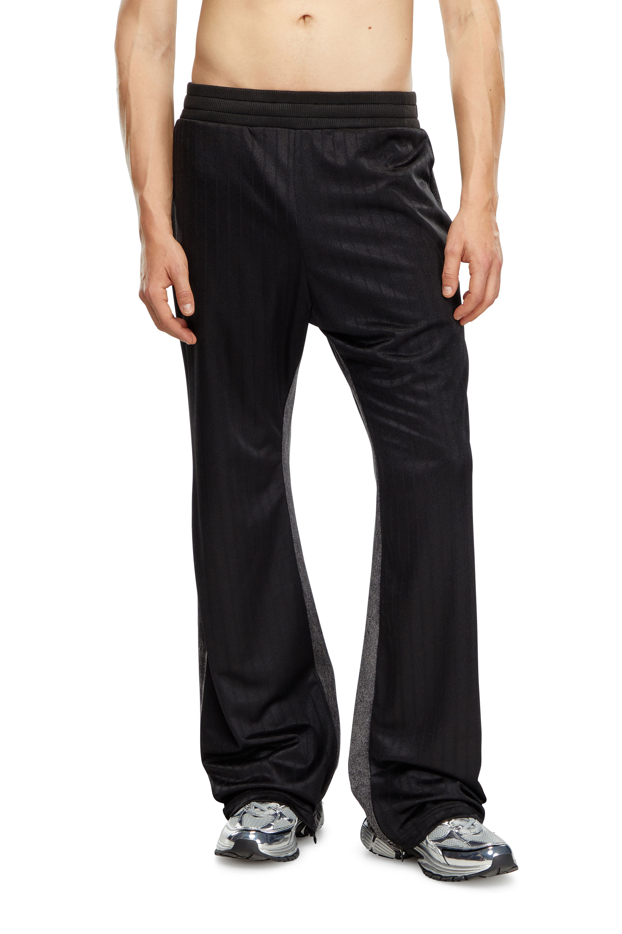 Diesel - P-ZAMP-VET, Man Track pants in triacetate and denim in Black - Image 1