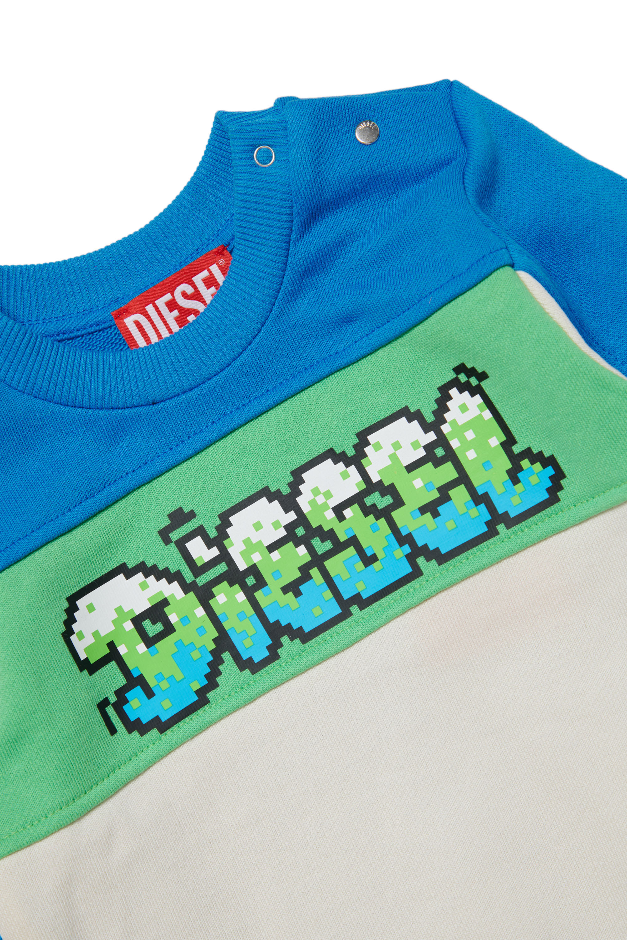 Diesel - SLAB, Man Colour-block sweatshirt with pixel logo in Multicolor - Image 3