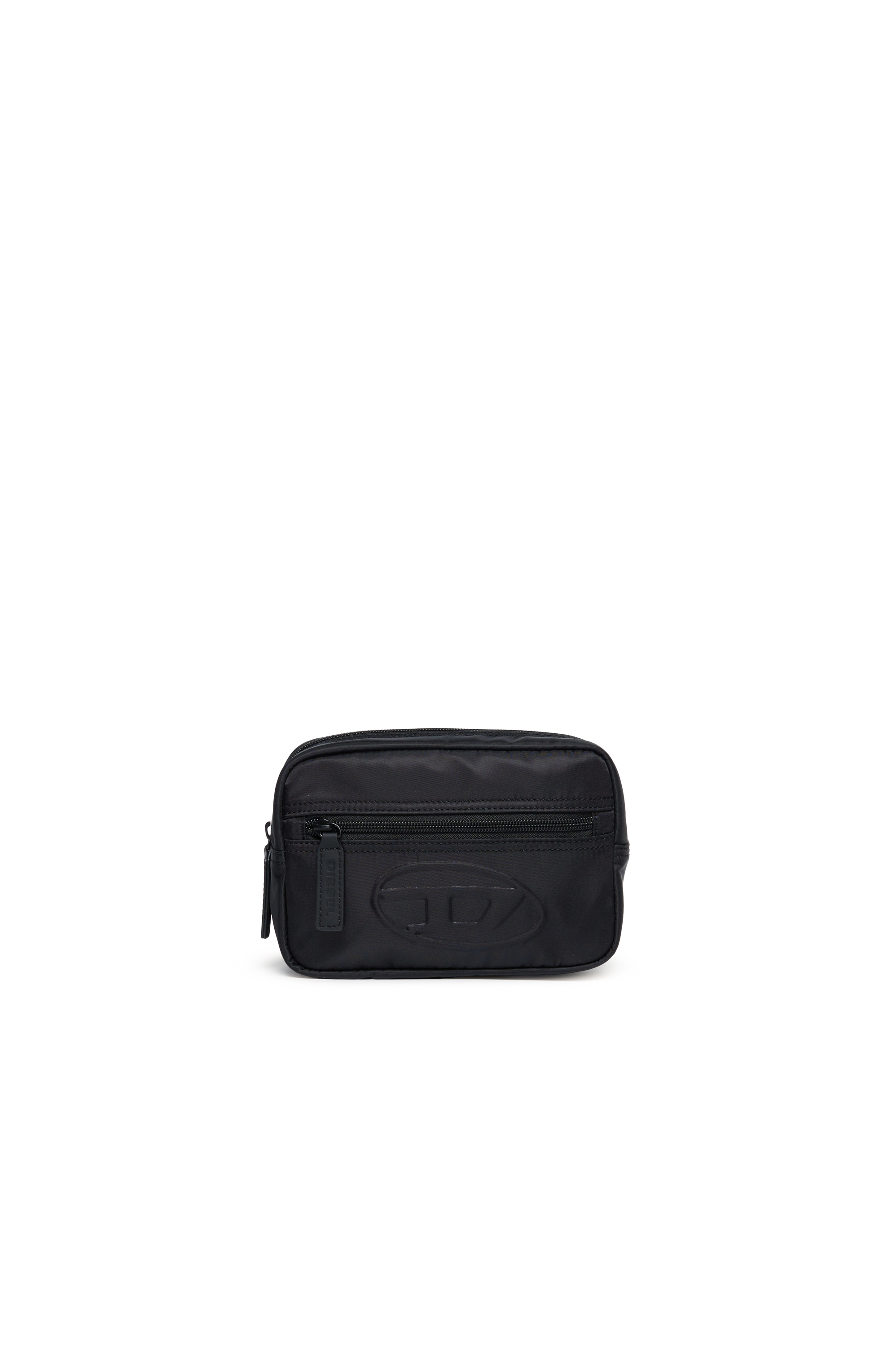 Diesel - WDEMBOSSED, Unisex Nylon belt bag with embossed logo in Black - Image 1
