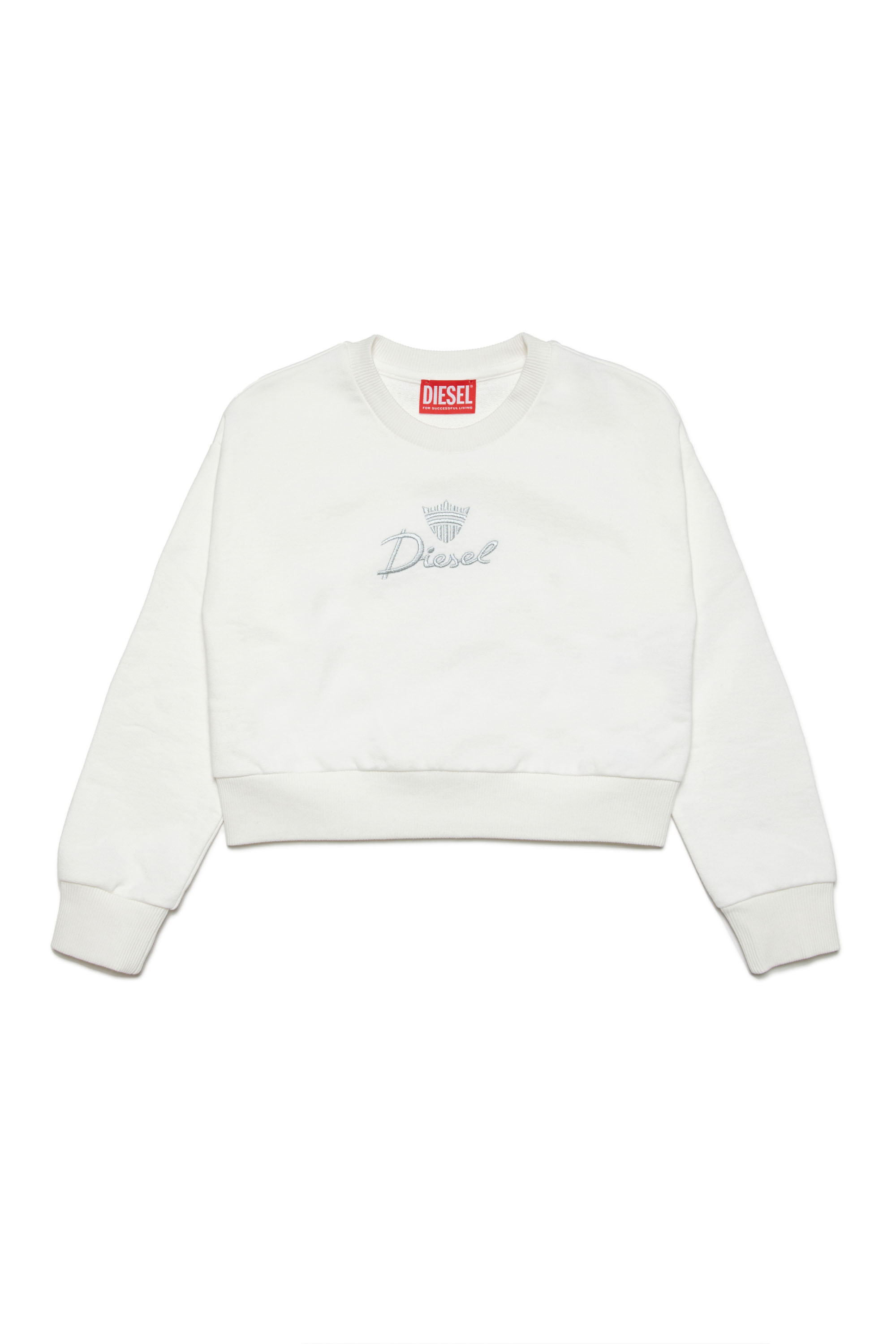 Diesel - SLEM, Woman Sweatshirt with embroidered crest in White - Image 1