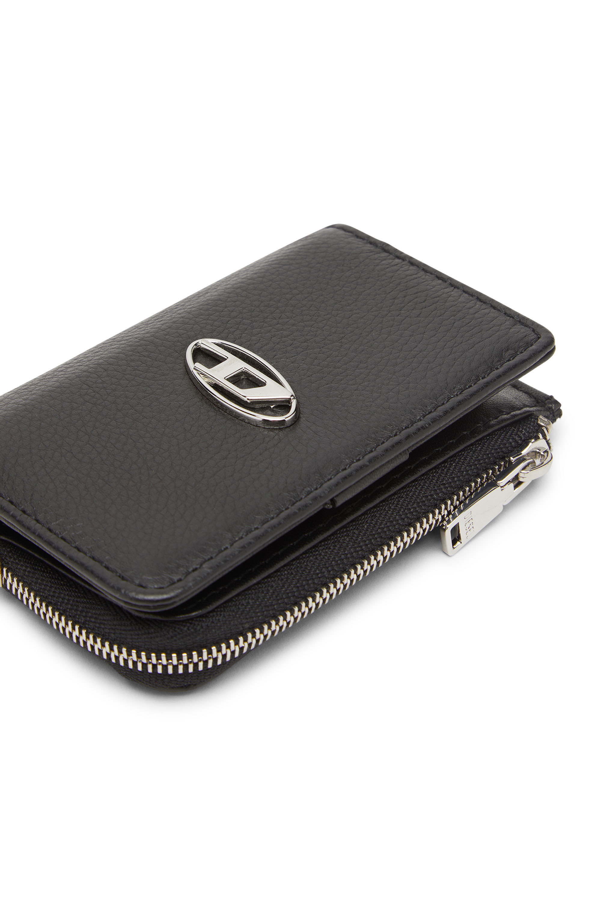 Diesel - L-ZIP KEY, Man Key case in grained leather in Black - Image 5