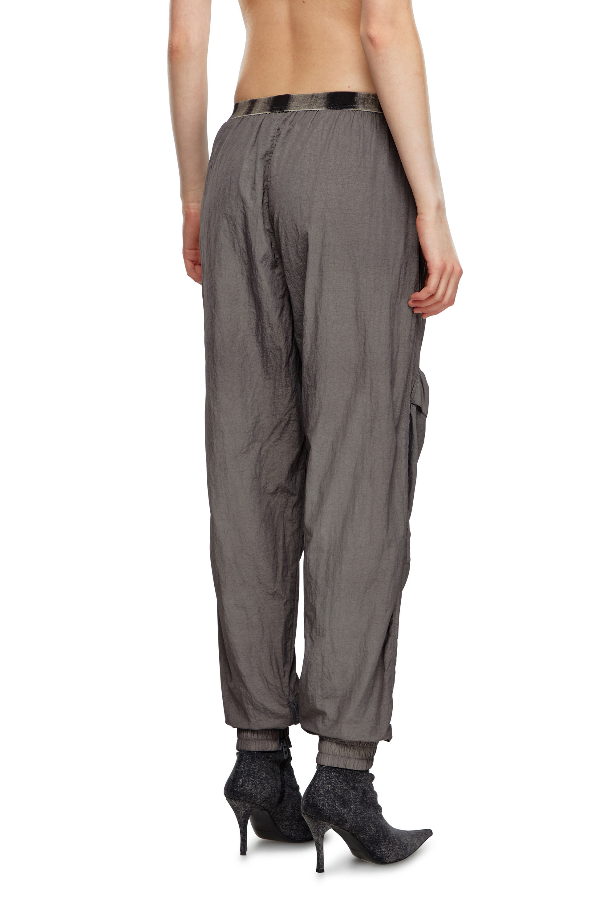 Diesel - P-ARADISE, Damen Cargohose aus verblasstem Nylon in Grau - 4