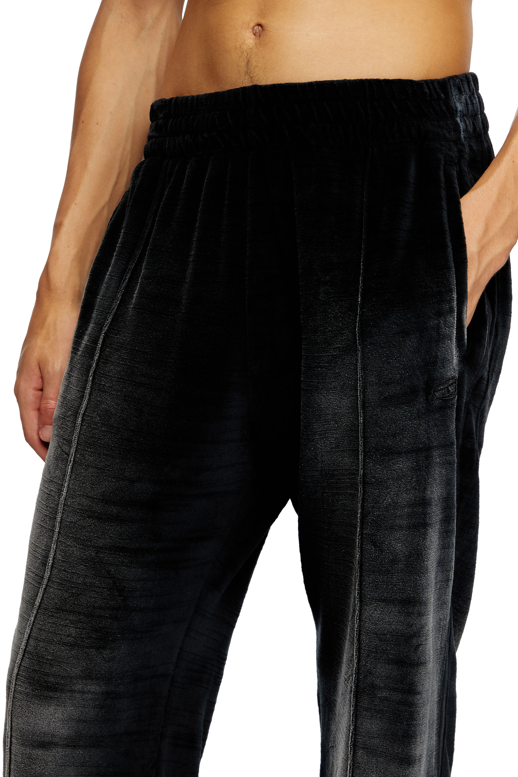 Diesel - P-OZAMP-BAND, Herren Faded velvet track pants in Schwarz - 5