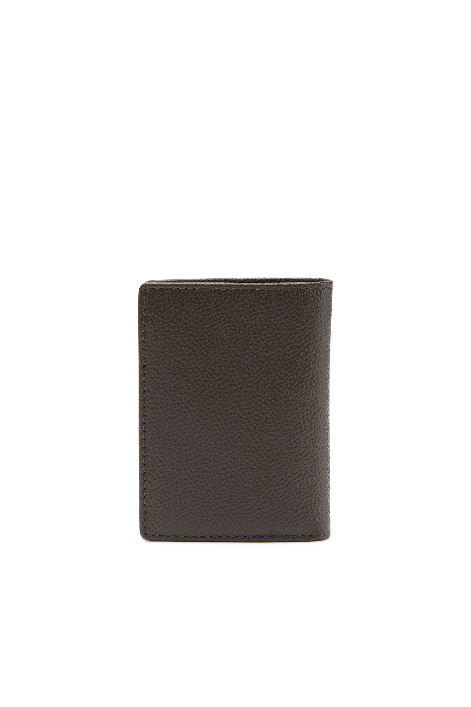 Diesel - VERTICAL NEELA, Man Leather bi-fold wallet with logo plaque in Brown - Image 2