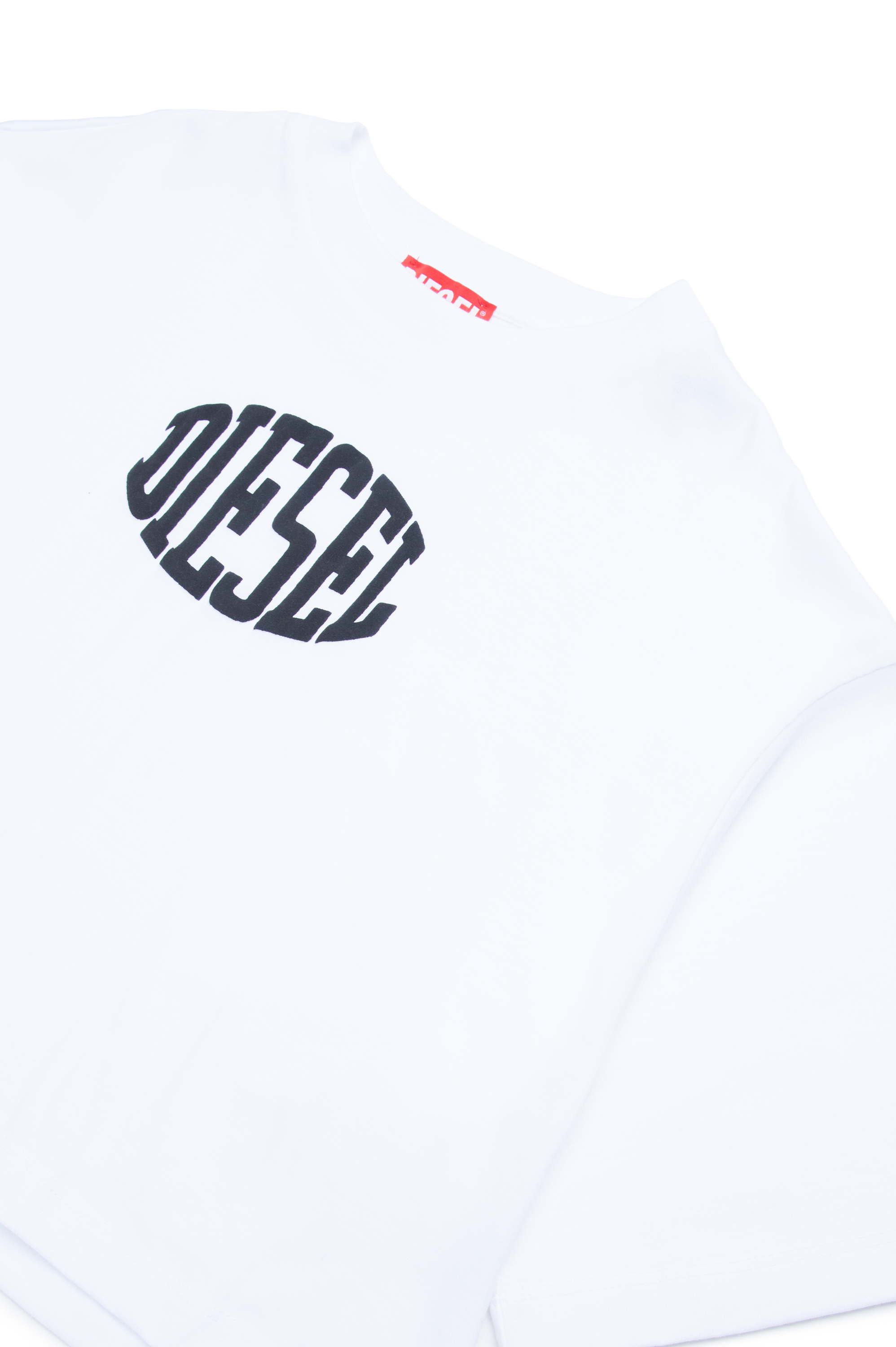 Diesel - TARKI, Damen Kurzes T-Shirt mit Schaum-Print-Logo in Weiss - Image 3