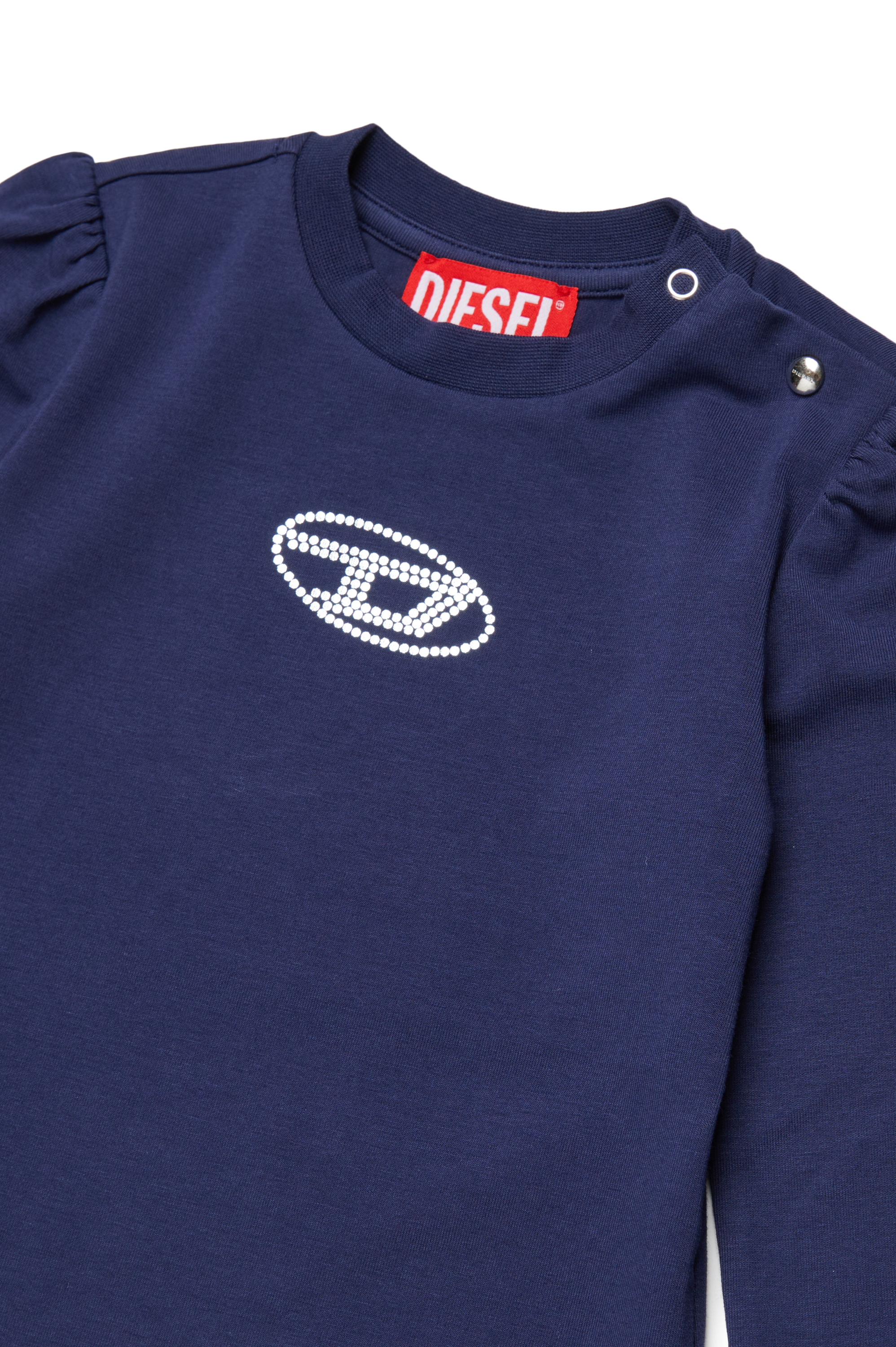 Diesel - TBIRTAB, Damen Oberteil mit Oval D-Kristall-Logo in Blau - 3