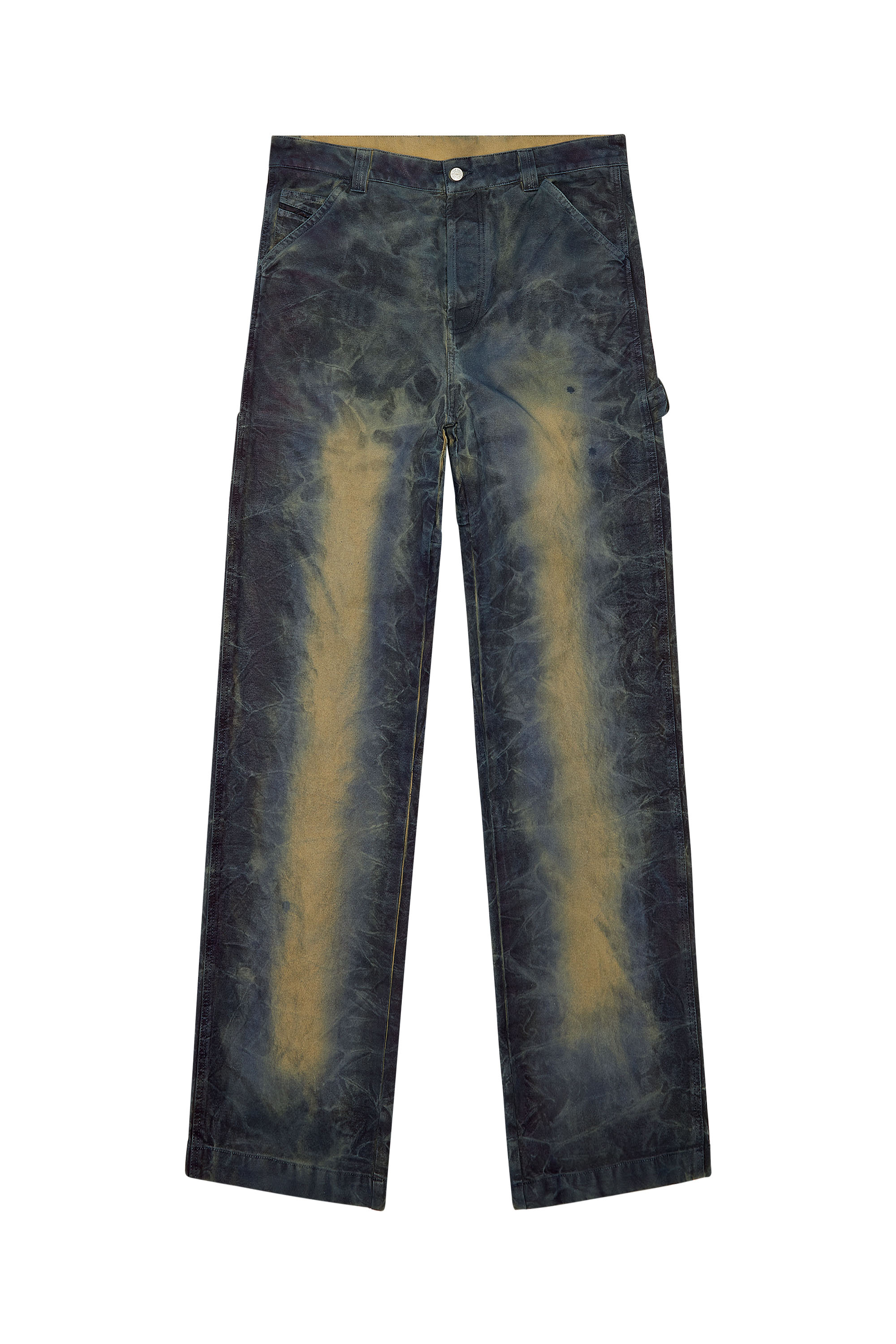 Diesel - P-LIVERY, Man Utility pants in treated canvas in Blue - Image 3