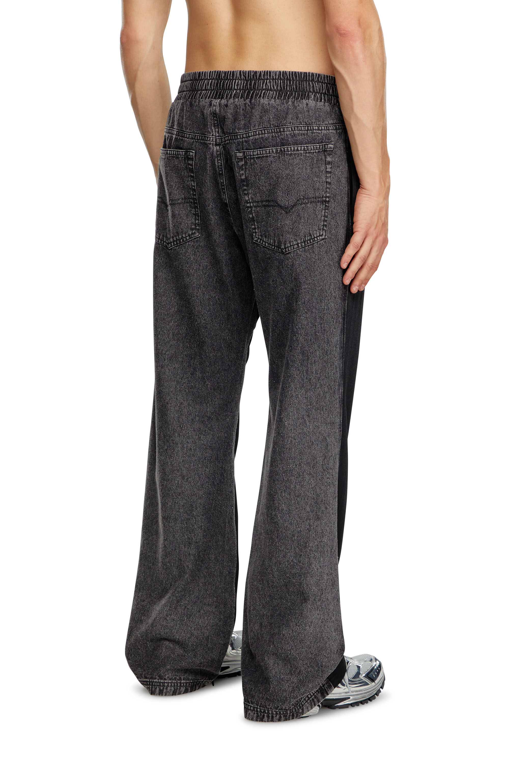 Diesel - P-ZAMP-VET, Man Track pants in triacetate and denim in Black - Image 4