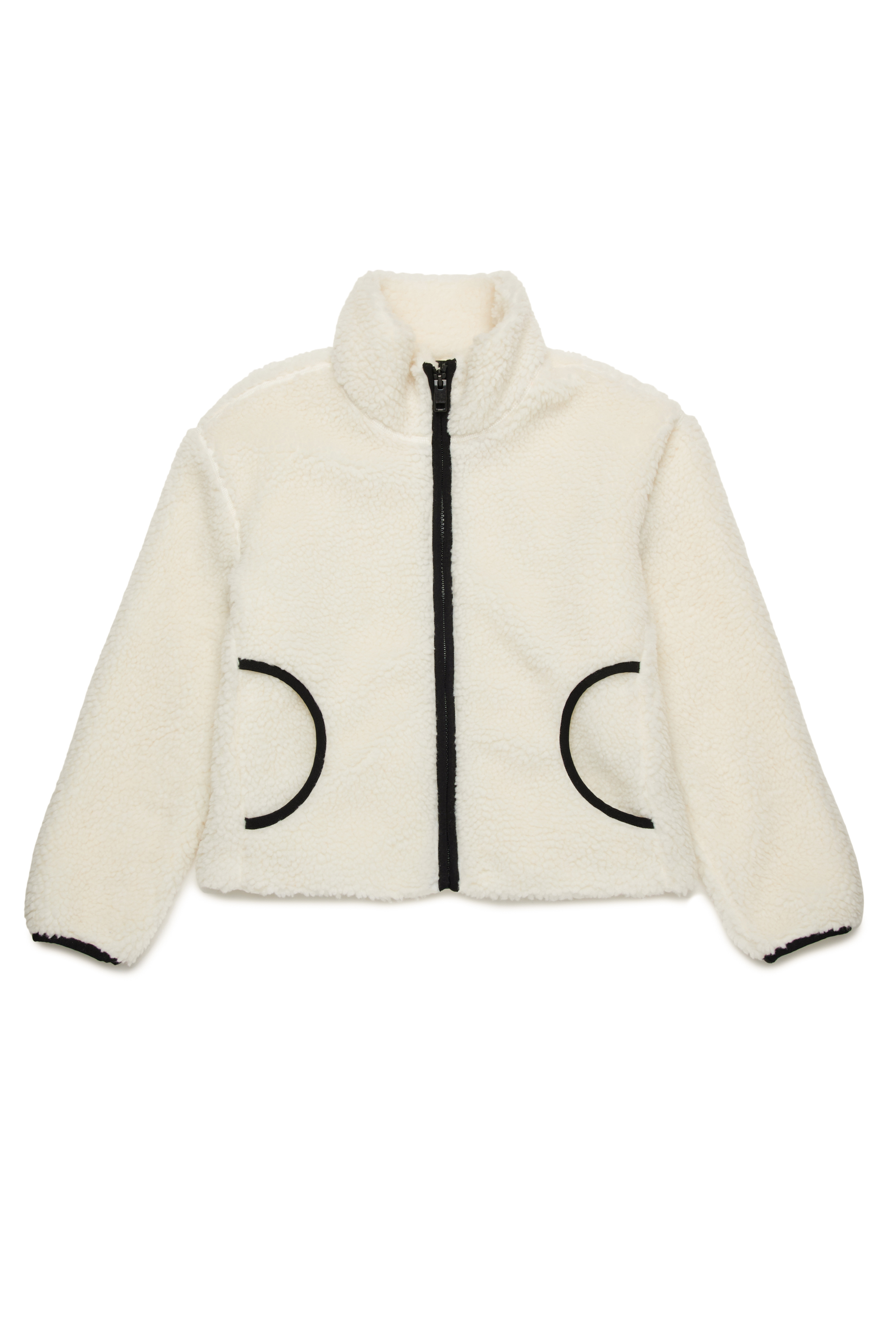 Diesel - JFCHIBI, Damen Teddy-Jacke mit Oval D-Logo in Weiss - Image 1