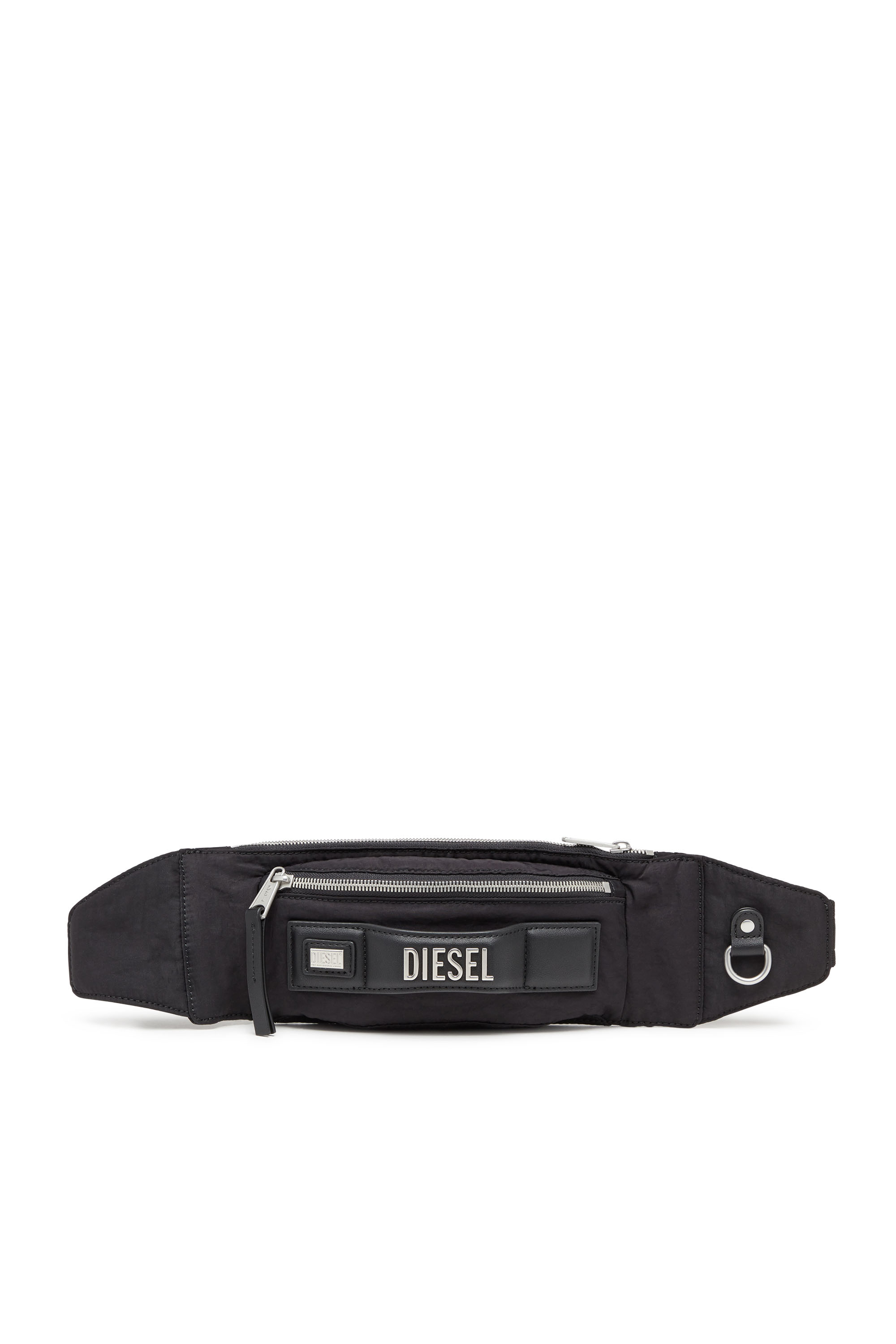 Diesel - LOGOS BELT BAG, Unisex Logos-Gürteltasche aus recyceltem Nylon in Schwarz - Image 1