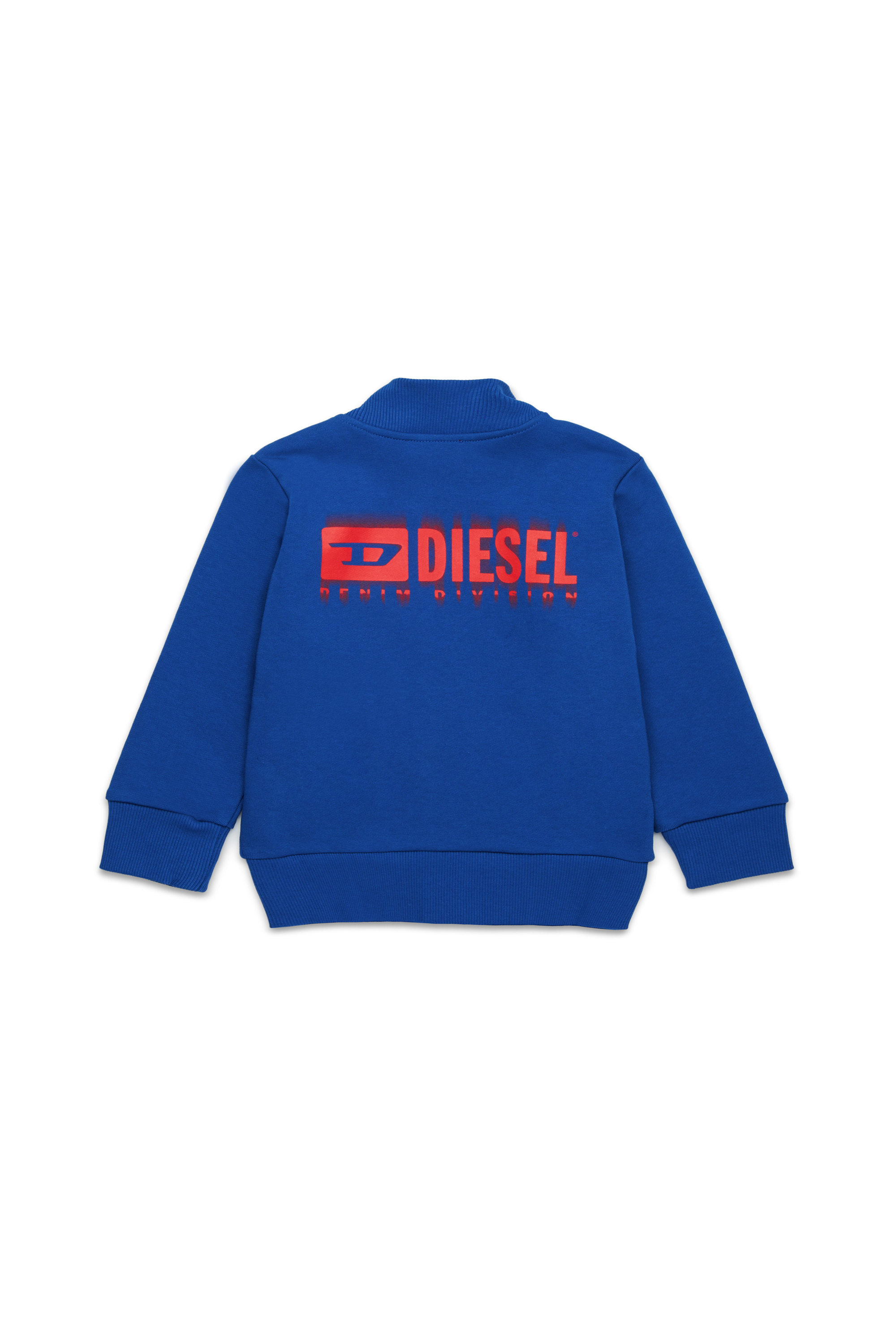 Diesel - SVOUGZIPALB, Unisex Reißverschluss-Sweatshirt mit verschmiertem Logo in Blau - 2