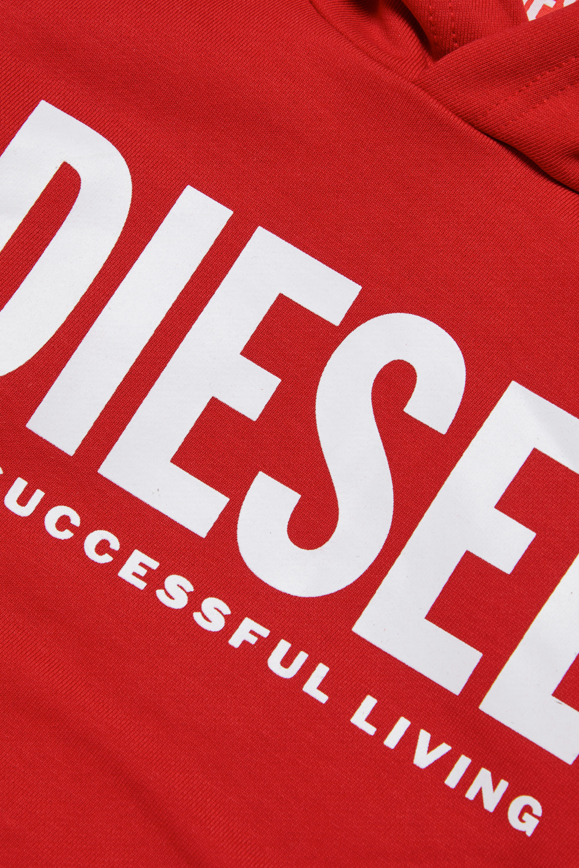 Diesel - LSFORT DI OVER HOOD, Unisex Hoodie mit Logo-Print in Rot - Image 3
