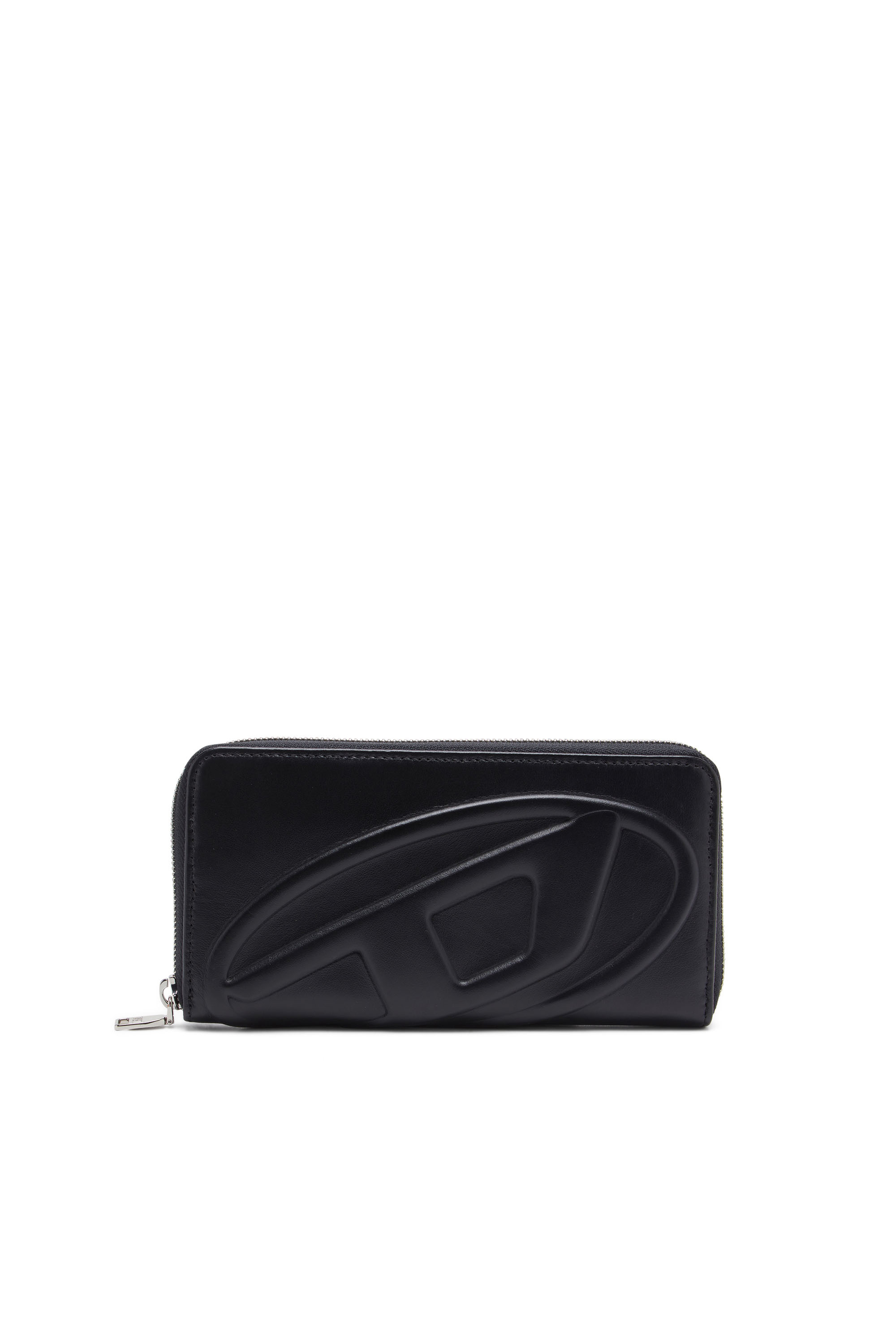 Diesel - 1DR-FOLD CONTINENTAL ZIP L, Damen Langes Portemonnaie mit Reißverschluss und Logo-Prägung in Schwarz - Image 1